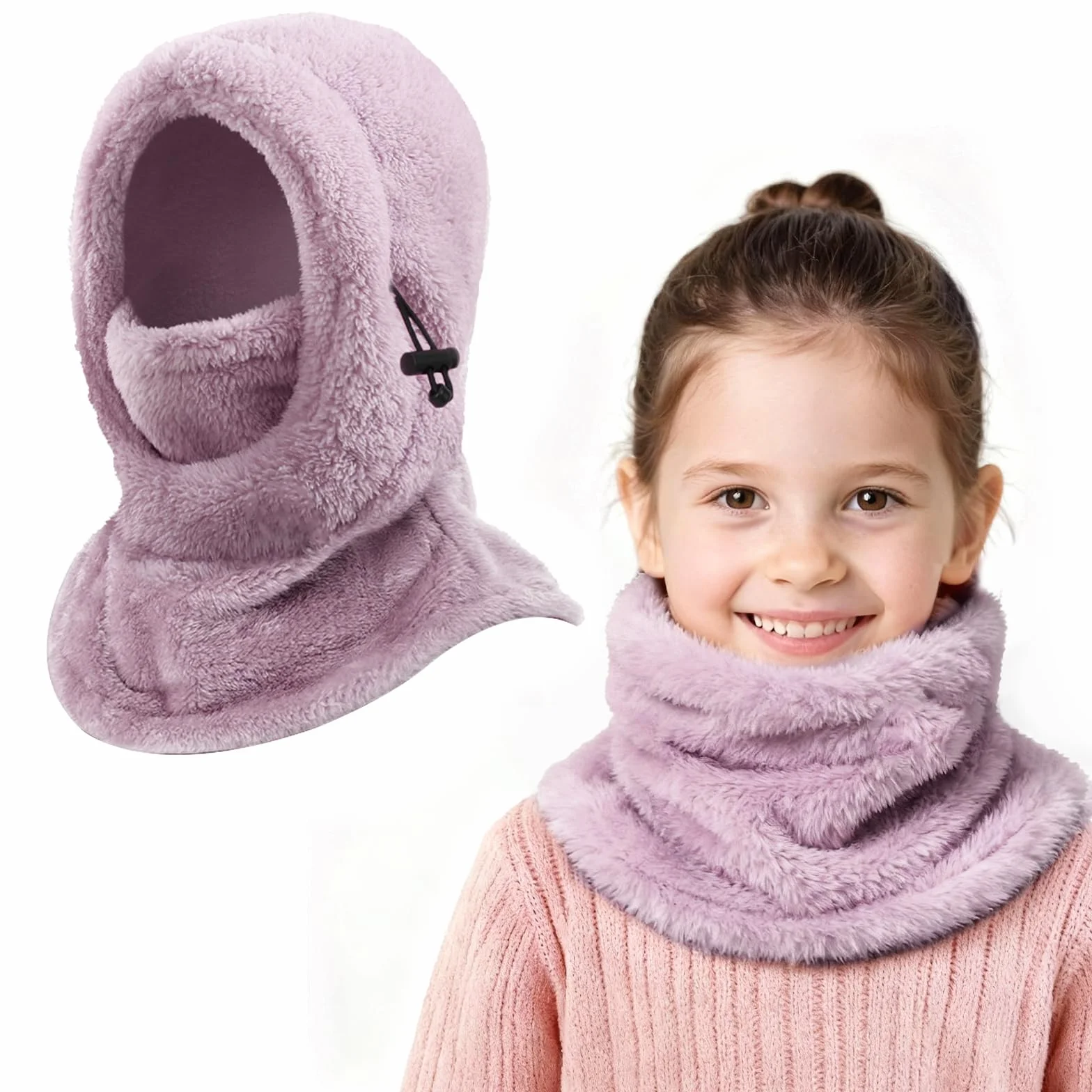 Pasamontañas Térmico Invierno Niños 3-9 Multifuncional Ajustable Máscara Esquí Ciclismo Gorro Forro Polar Cálido Cuello
