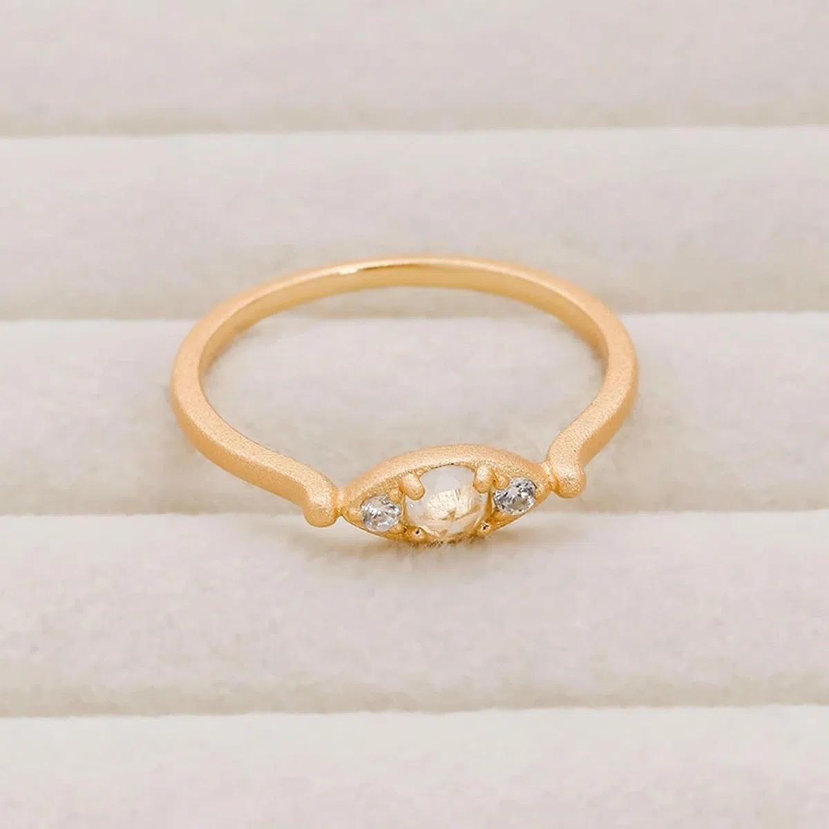 Anillo de boda de oro auténtico de 9 K/14 K/18 K con cristal, lágrima