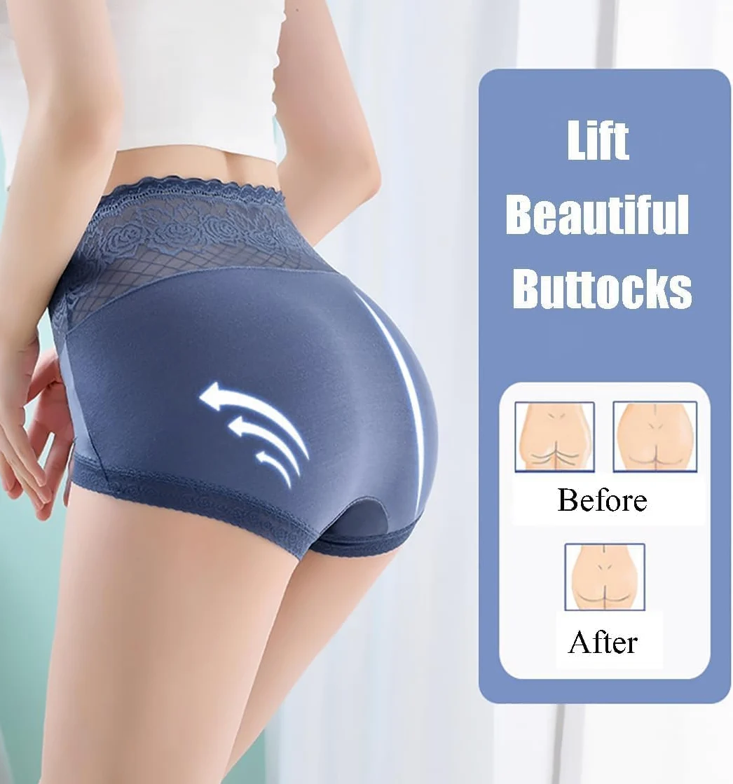 Braguitas Aluxeline,Lacyfit - Braguitas de Cintura Alta y realce de Caderas con Comodidad Sedosa,Ropa Interior Lacyfit para el Control del Abdomen (6 Piezas,5XL)