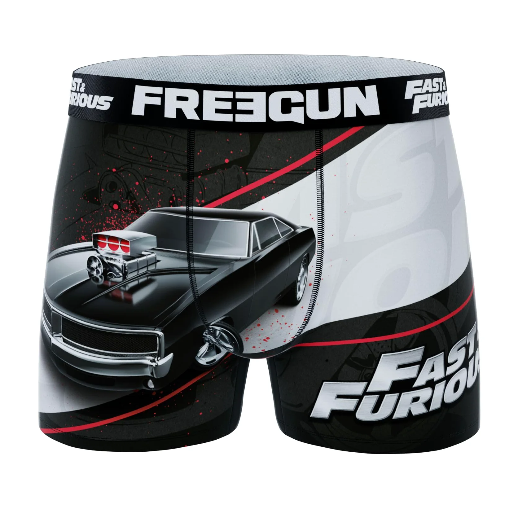 FREEGUN - Calzoncillos para hombre, diseño rápido y furioso, original y suave (juego de 4)