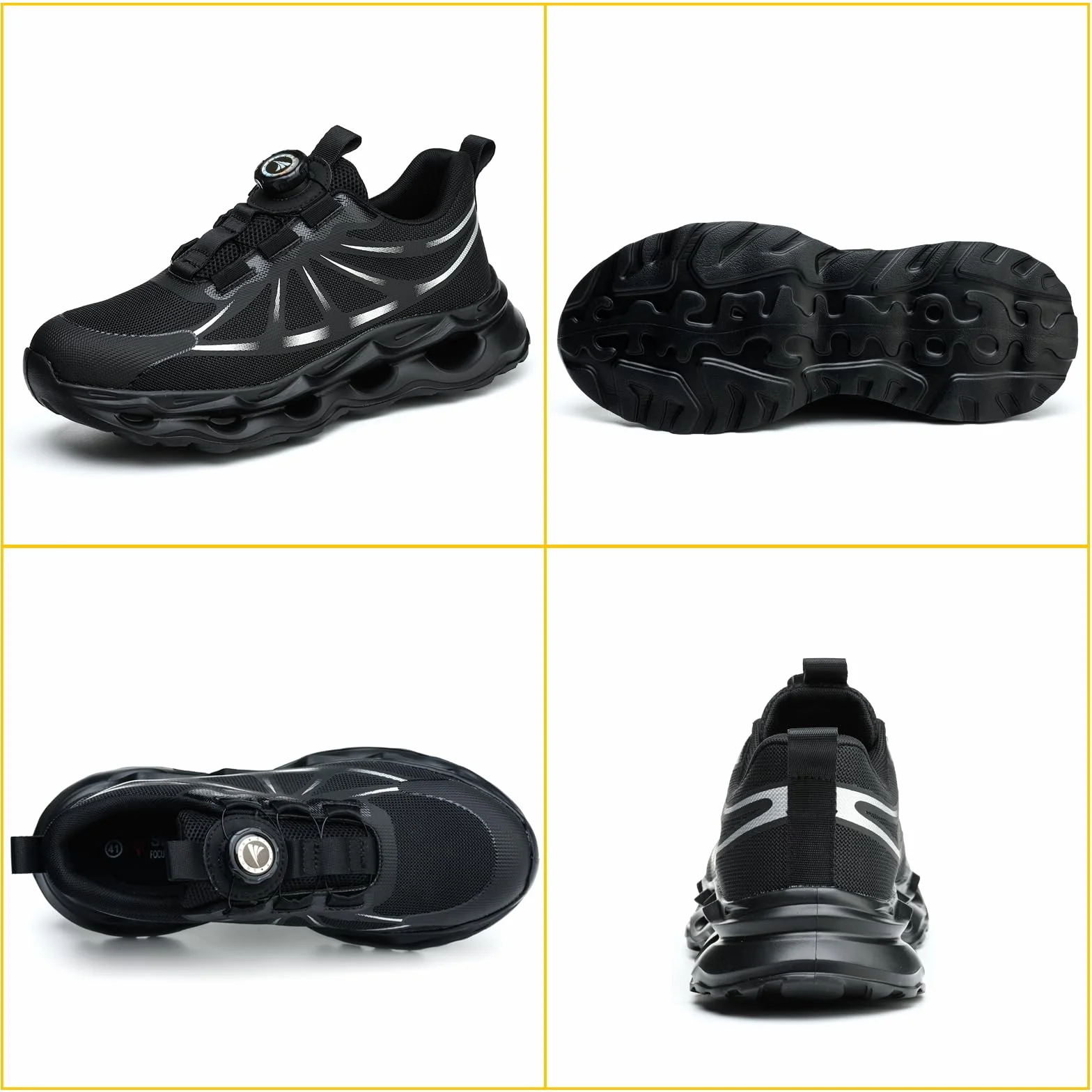 RASEARY Zapatos de Seguridad para Hombre Mujer Ligero Zapatos de Trabajo con Punta de Acero Antideslizantes Zapatillas Trabajo Transpirables Comodo Calzado