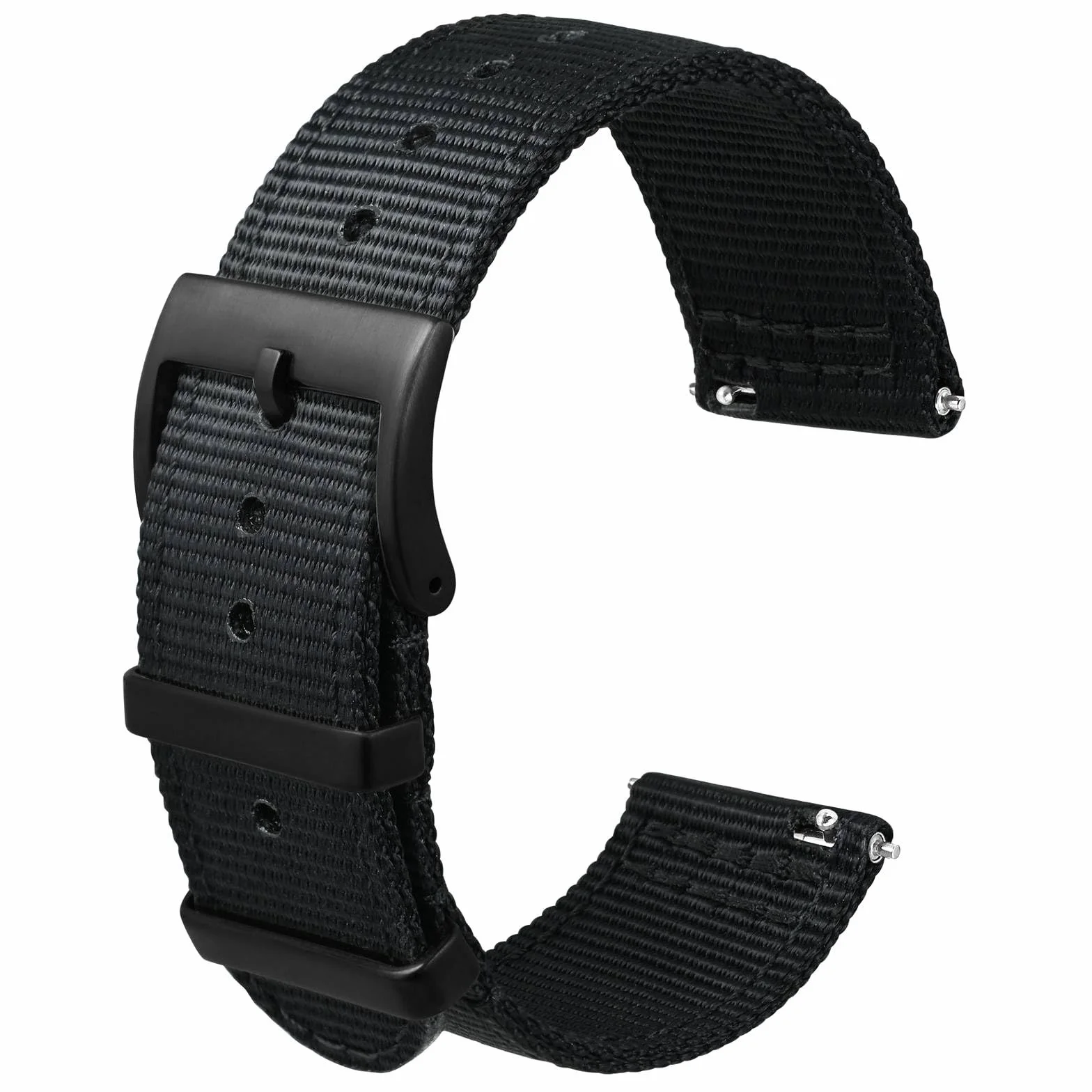 ANBEER Correa de reloj de nylon de dos piezas y cierre rápido con hebilla de metal, pulsera de reloj de nylon tejido de doble capa