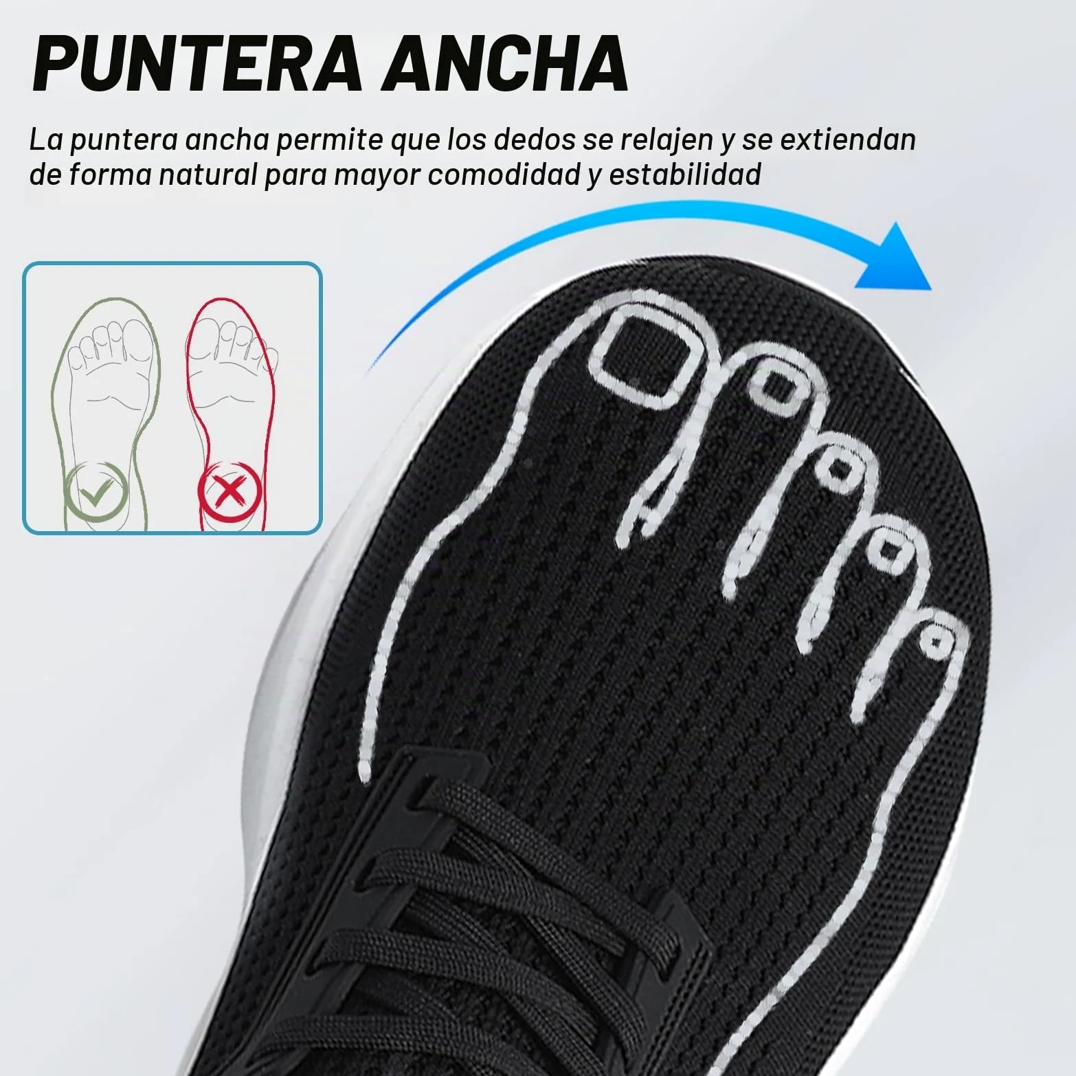 Zapatillas de Running Extra Anchas para Hombre, con amortiguación y Soporte, Ligeras y Transpirables, con Puntera Ancha