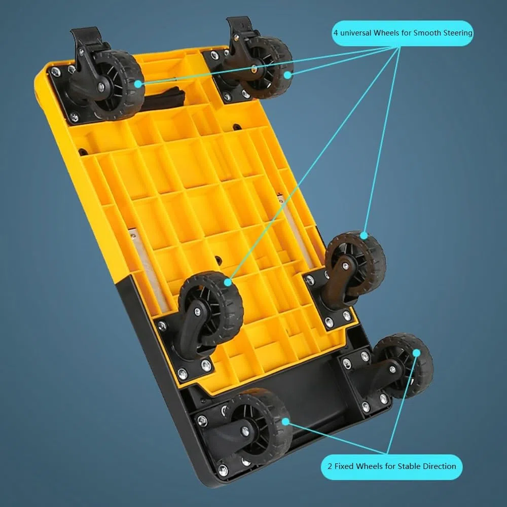 Carro de mano portátil plegable resistente con ruedas para equipaje de viaje, cajas de carga, oficina en casa, garaje