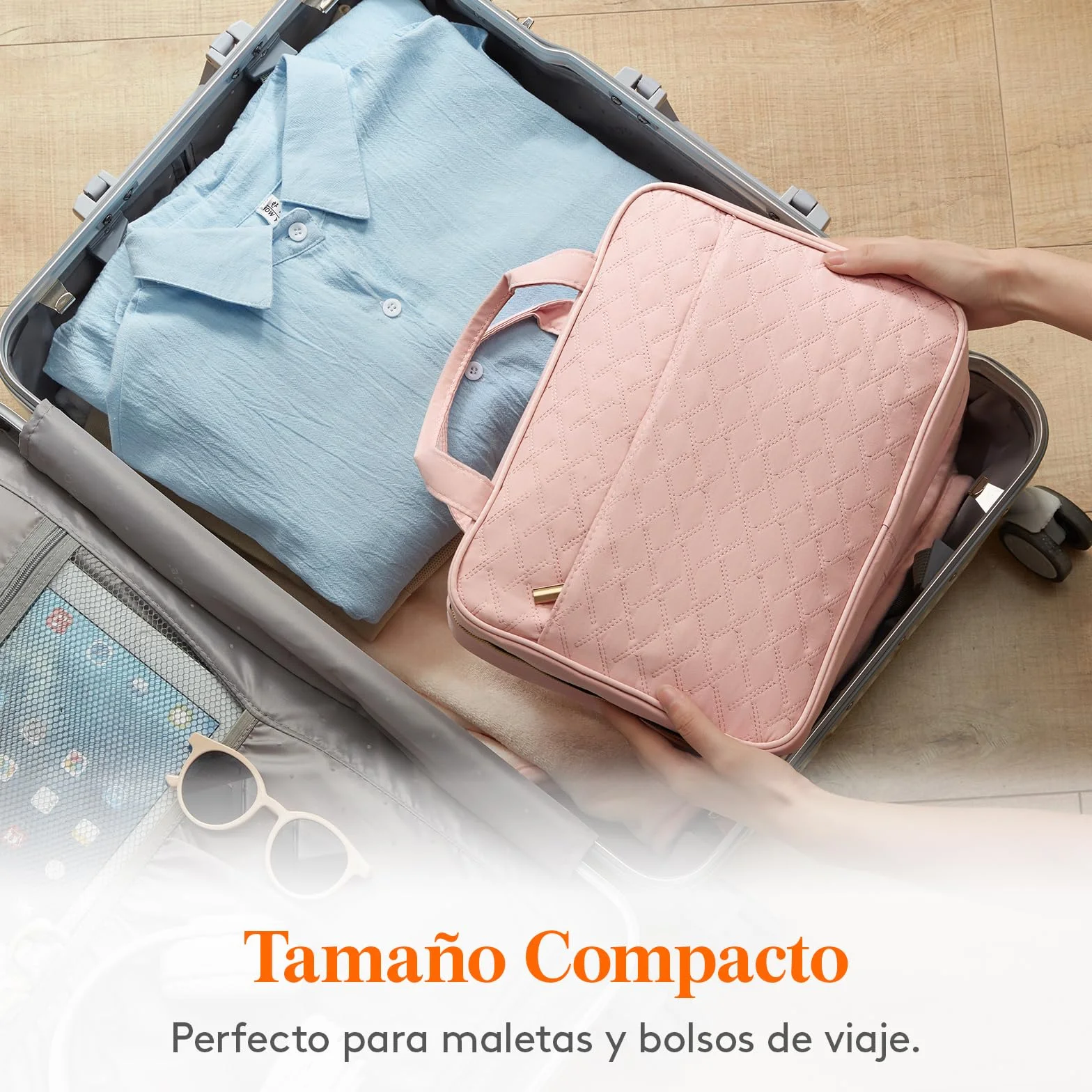 Lifewit Neceser Mujer Viaje, Bolsa de Maquillaje Organizador para Colgar, Grande Bolsas de Aseo con 4 Compartimentos Transparentes, Makeup Bag con Gancho, Grande, Rosa