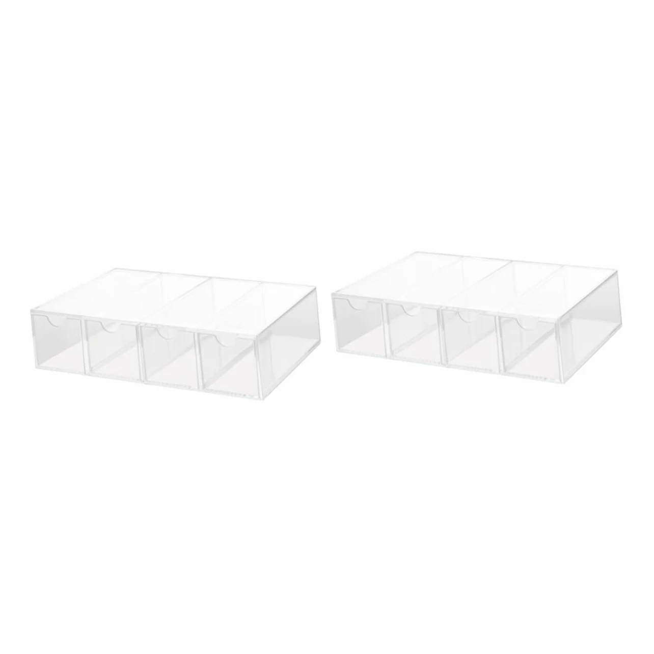 Caja Organizadora sin Rebabas 2 Piezas para Gafas de Sol de Plástico Resistente Diseño Apilable Adecuado para Uso Personal en Casa