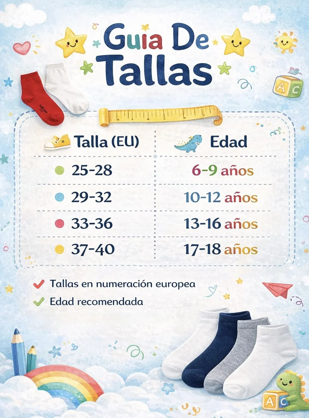 CYS Calcetines 6 Pares Cortos Colegio Uniformes Escolares Alto Algodón Para Niños Niñas Infantiles Pack de 6 Pares