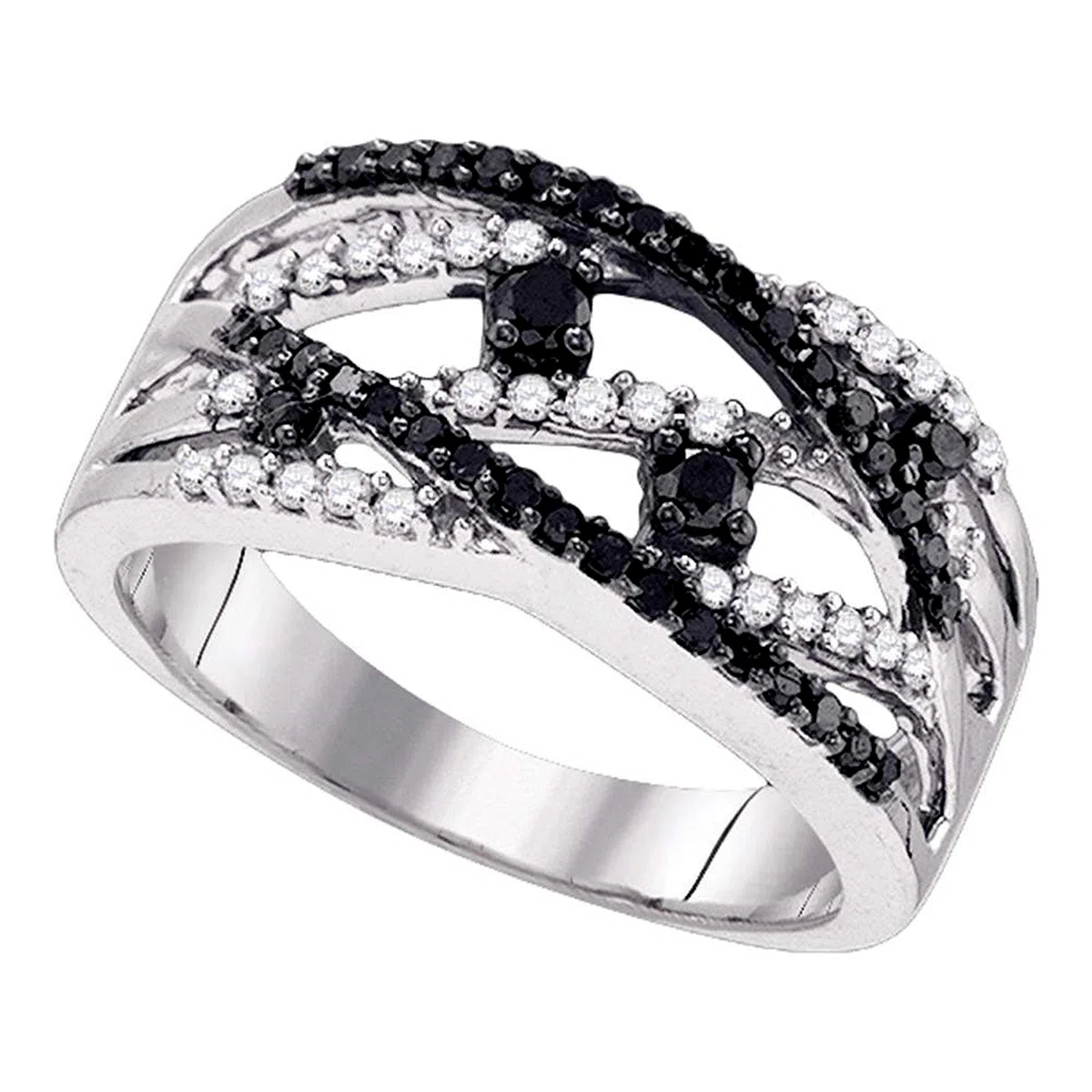 Dazzlingrock Collection Anillo de oro blanco de 10 quilates de 0,5 quilates (tw) de 1/2 quilates de diámetro