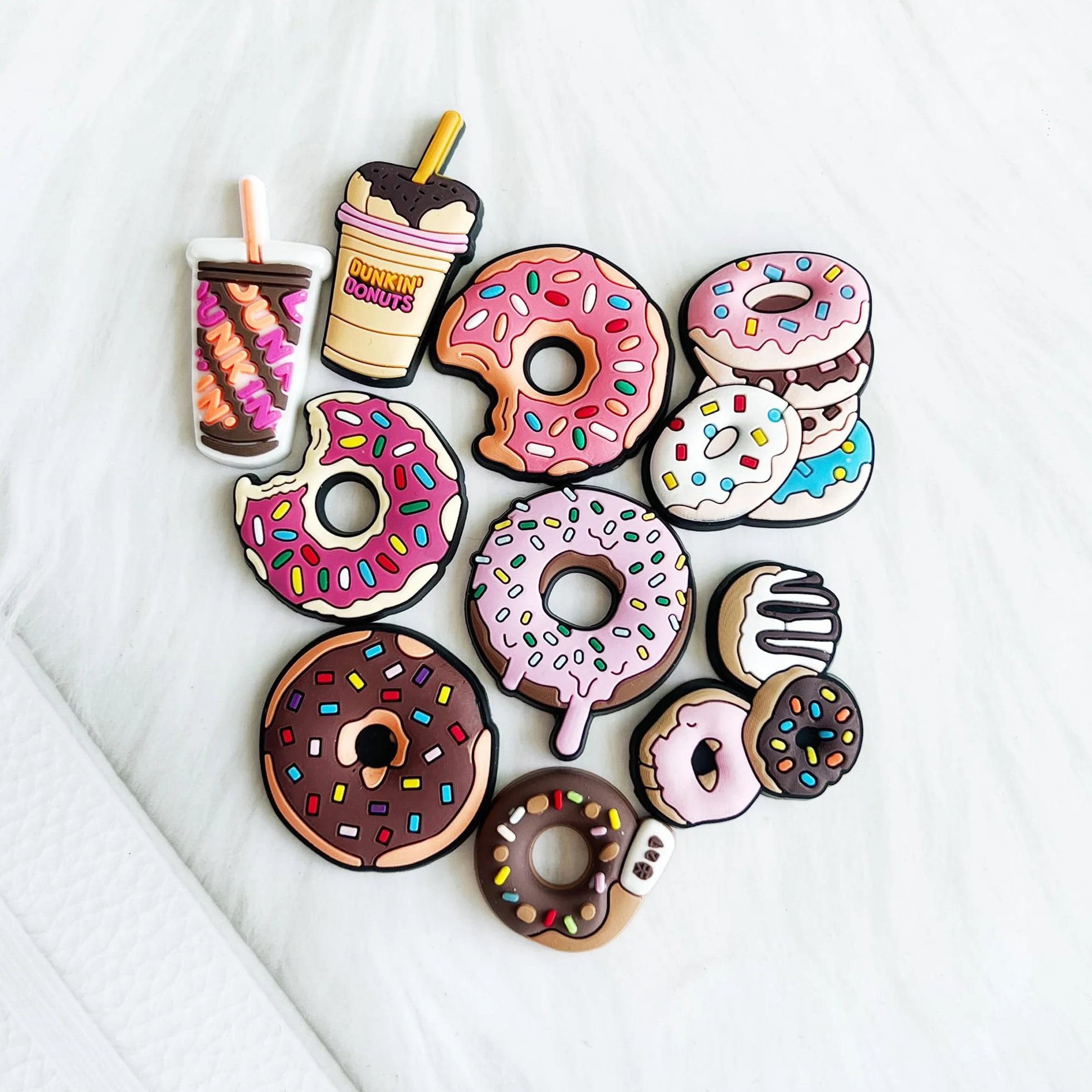 Comida Encantos del Zapato 21PCS Cute Cartoon Zapato Decoración Croc Charms para Niñas Mujeres Niños Adultos, Regalo para Fiesta de Cumpleaños