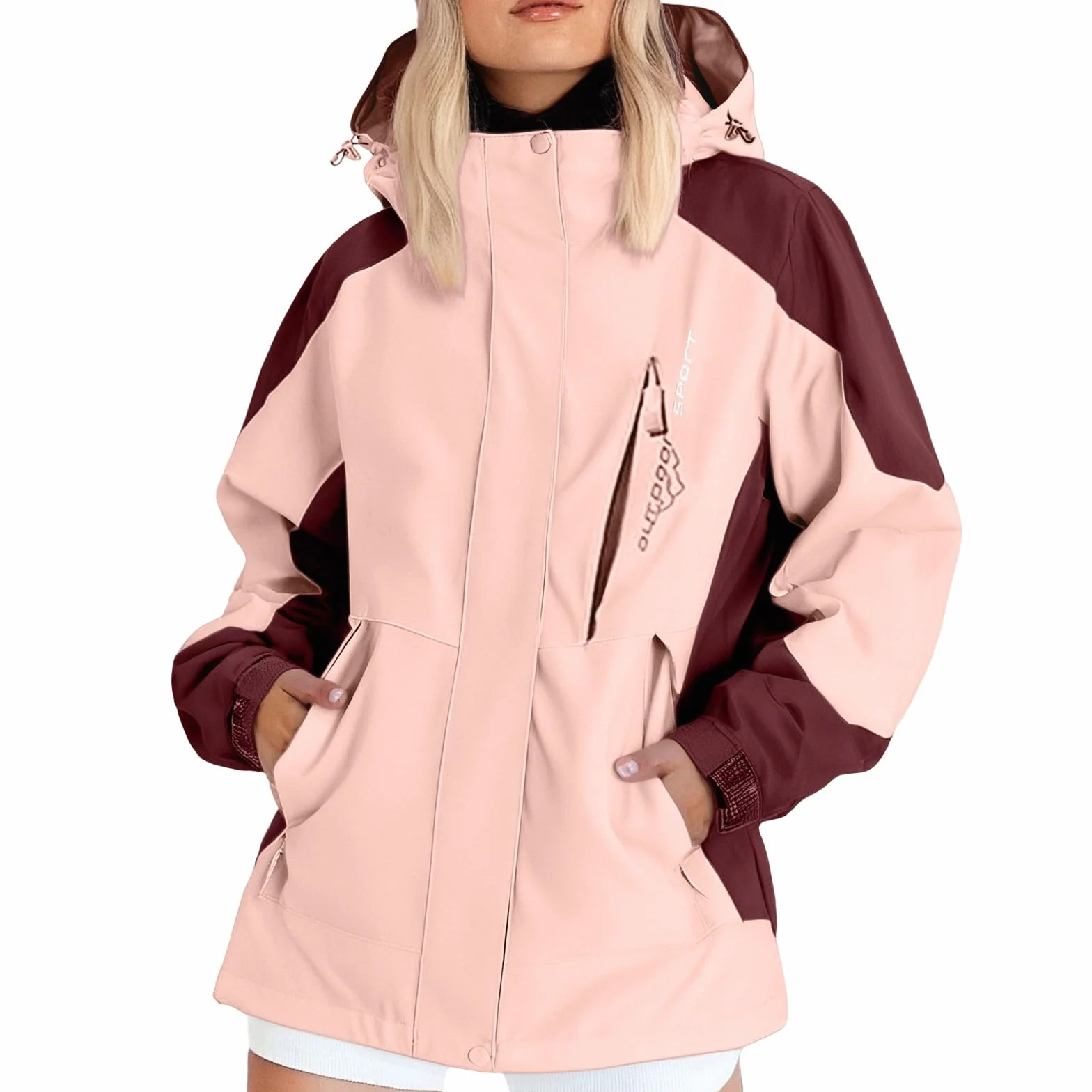MJGkhiy Chaqueta impermeable mujer senderismo chaqueta cortavientos lluvia ligera chaquetas impermeables con capucha talla grande cortavientos Trench deportivo camping Softshell al aire libre chaleco