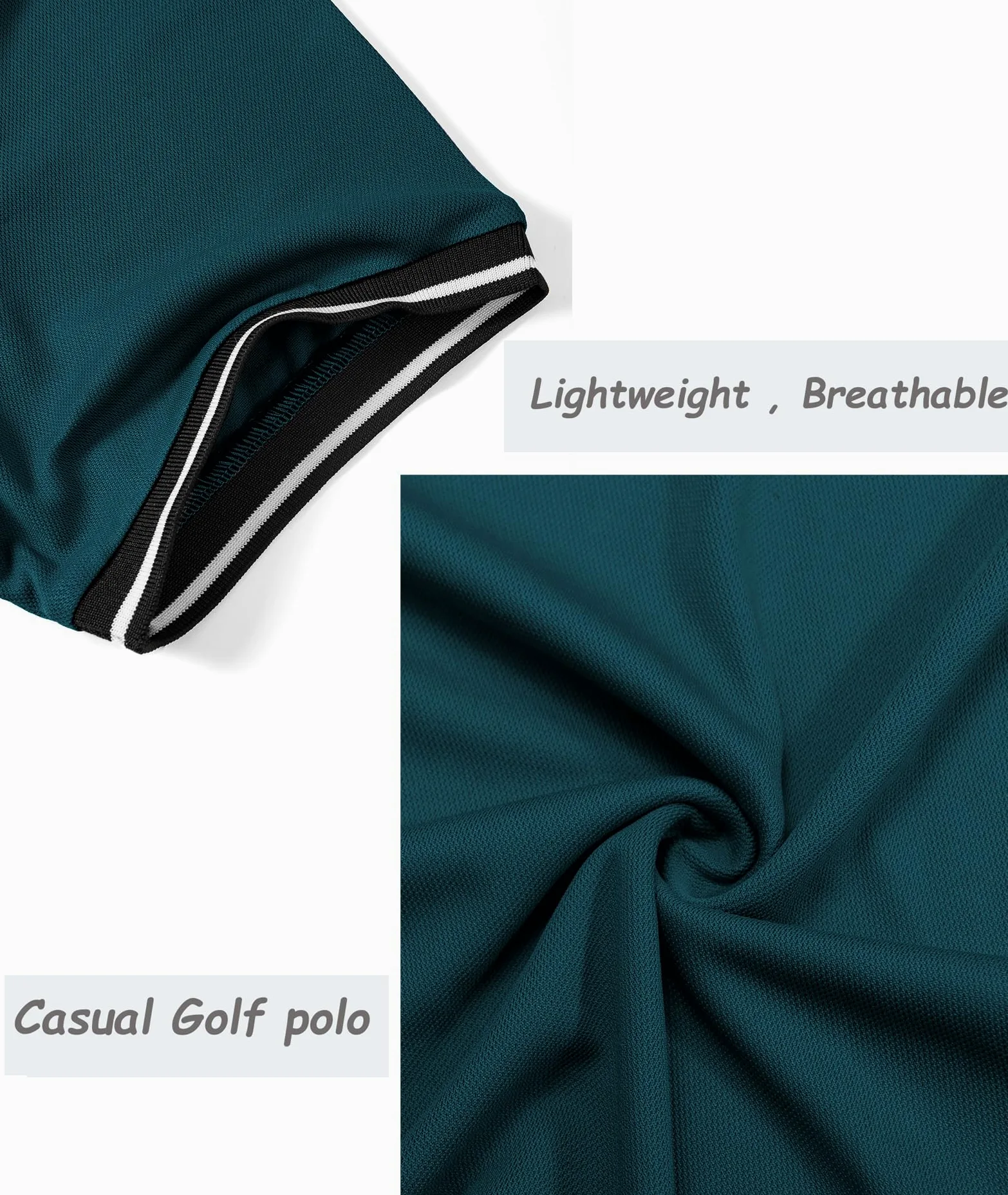 JACKETOWN Paquete de 5 polos de manga corta para hombre, ligeros, transpirables, para tenis, adultos, camisetas con cuello
