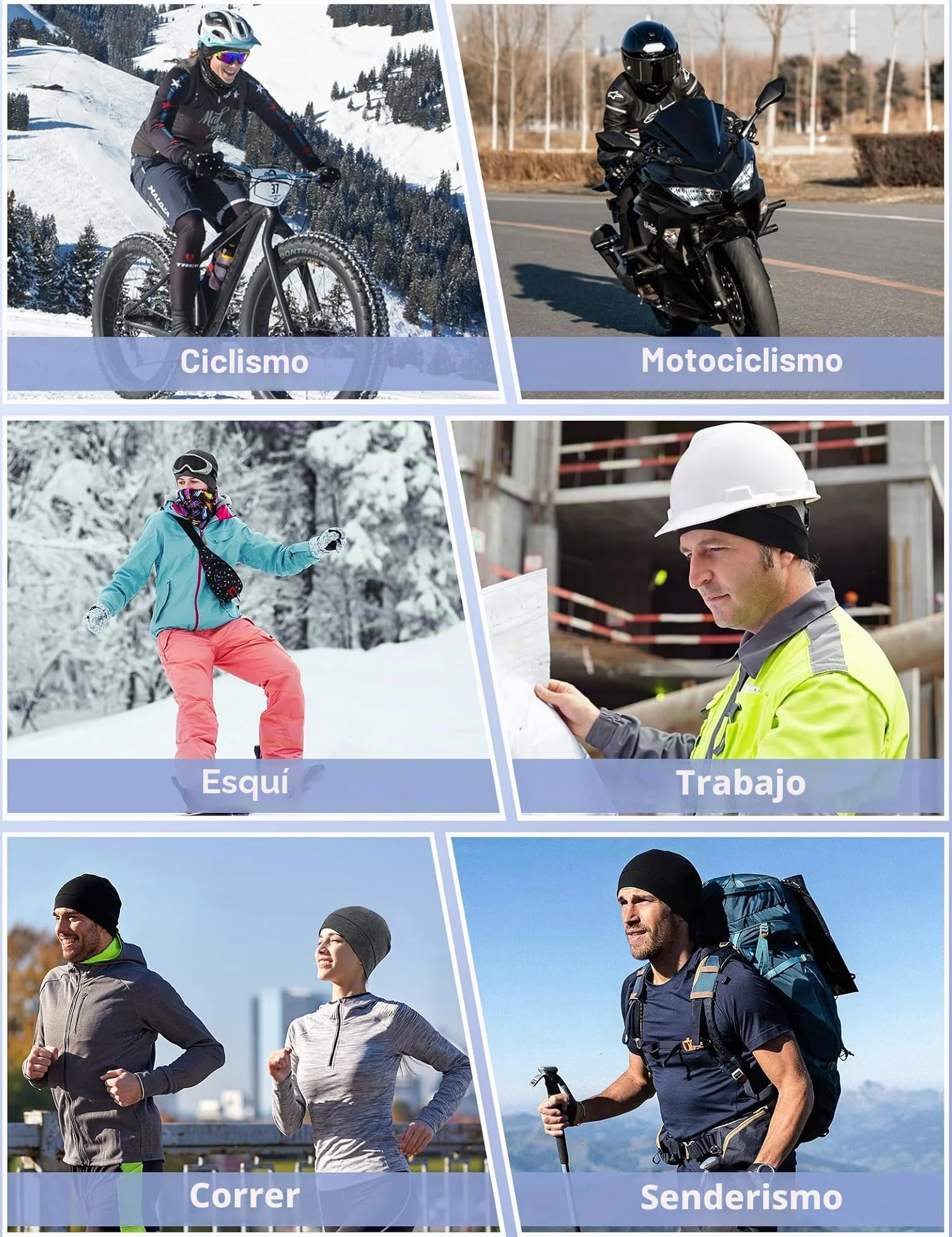 MELLIEX Gorro Transpirable Algodón Running Skull Cap Multifuncional para Hombre Mujer Ciclismo Moto