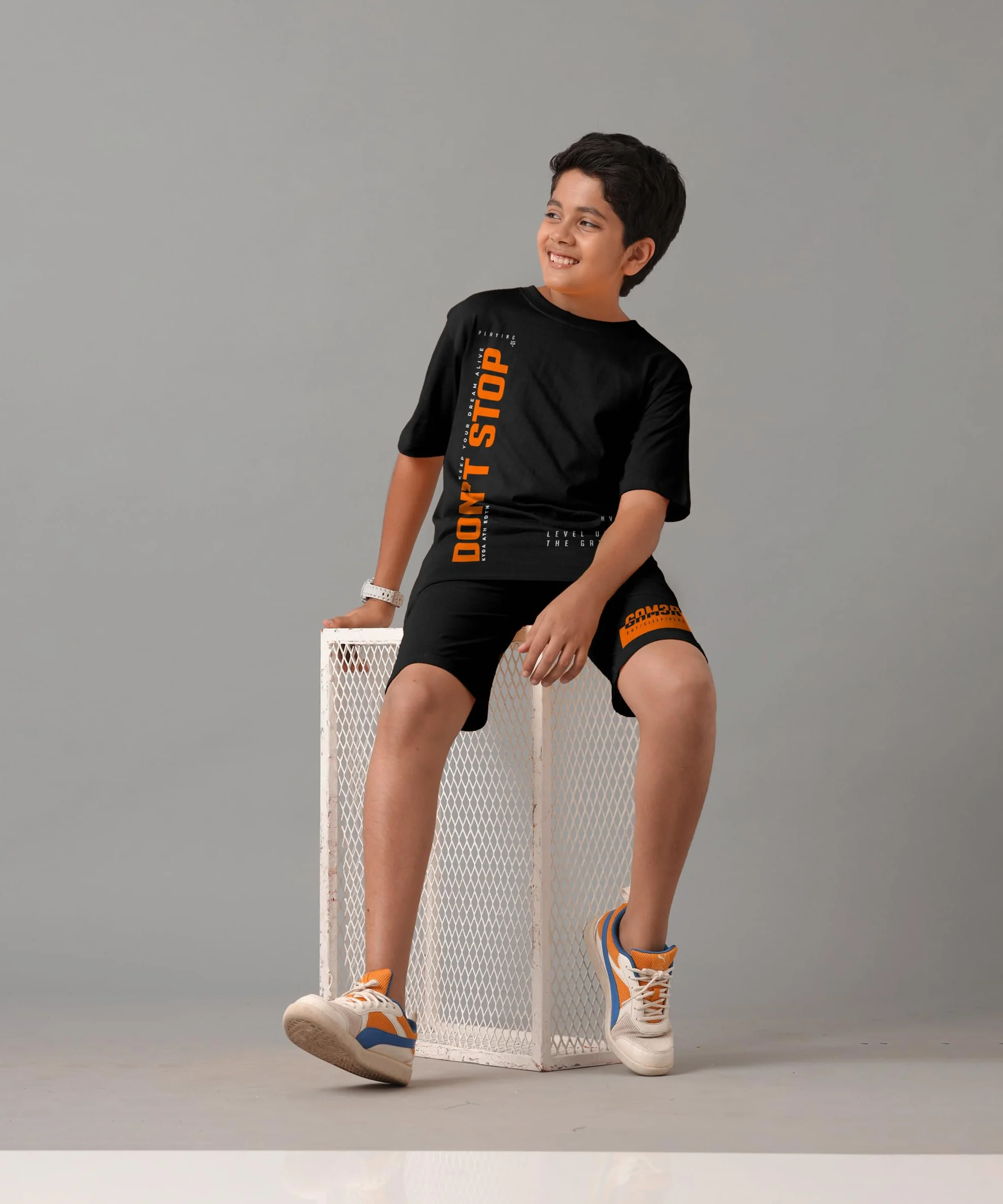 KYDA KIDS Camiseta y pantalón corto 100 % algodón puro estampado para niño
