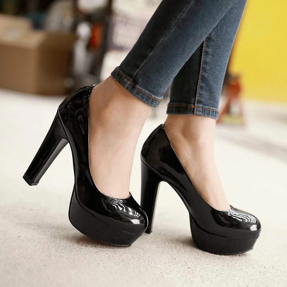 Zapatos de tacón de aguja para mujer de moda redonda con tacón superalto de 12 cm, cómodos y fáciles de caminar de 3 cm, plataforma de fiesta para mujer, talla grande, z99-10s