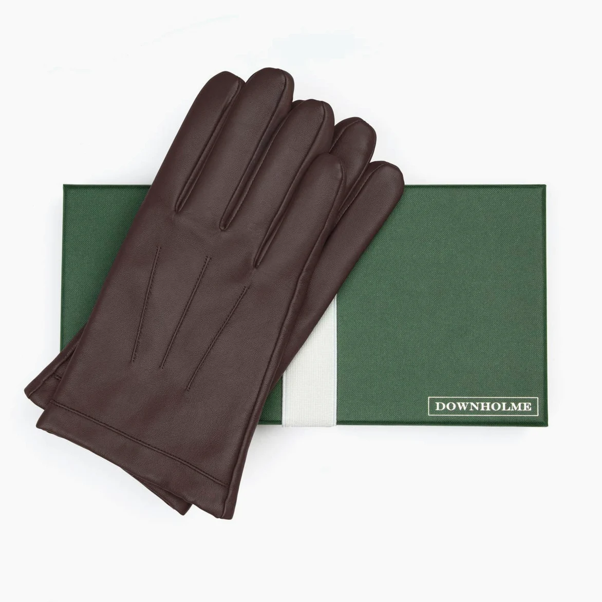 Downholme Guantes Clásicos de Piel con Forro de Cachemira para Hombre