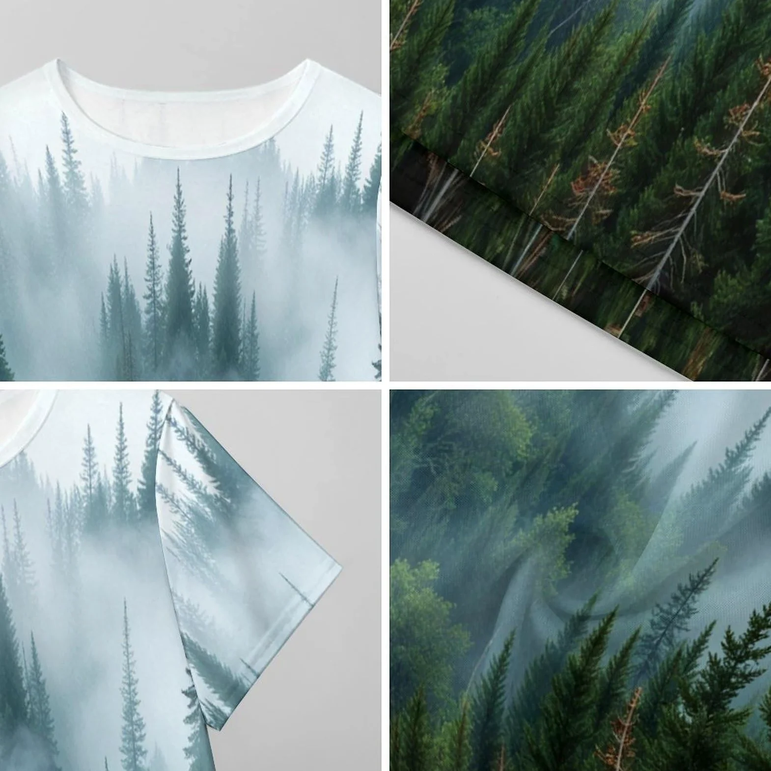Camisones De Mujer - Bosque Verde Camisón De Manga Corta para Estar En Casa Tallas S-3Xl Holgado Largo Suave para El Verano.