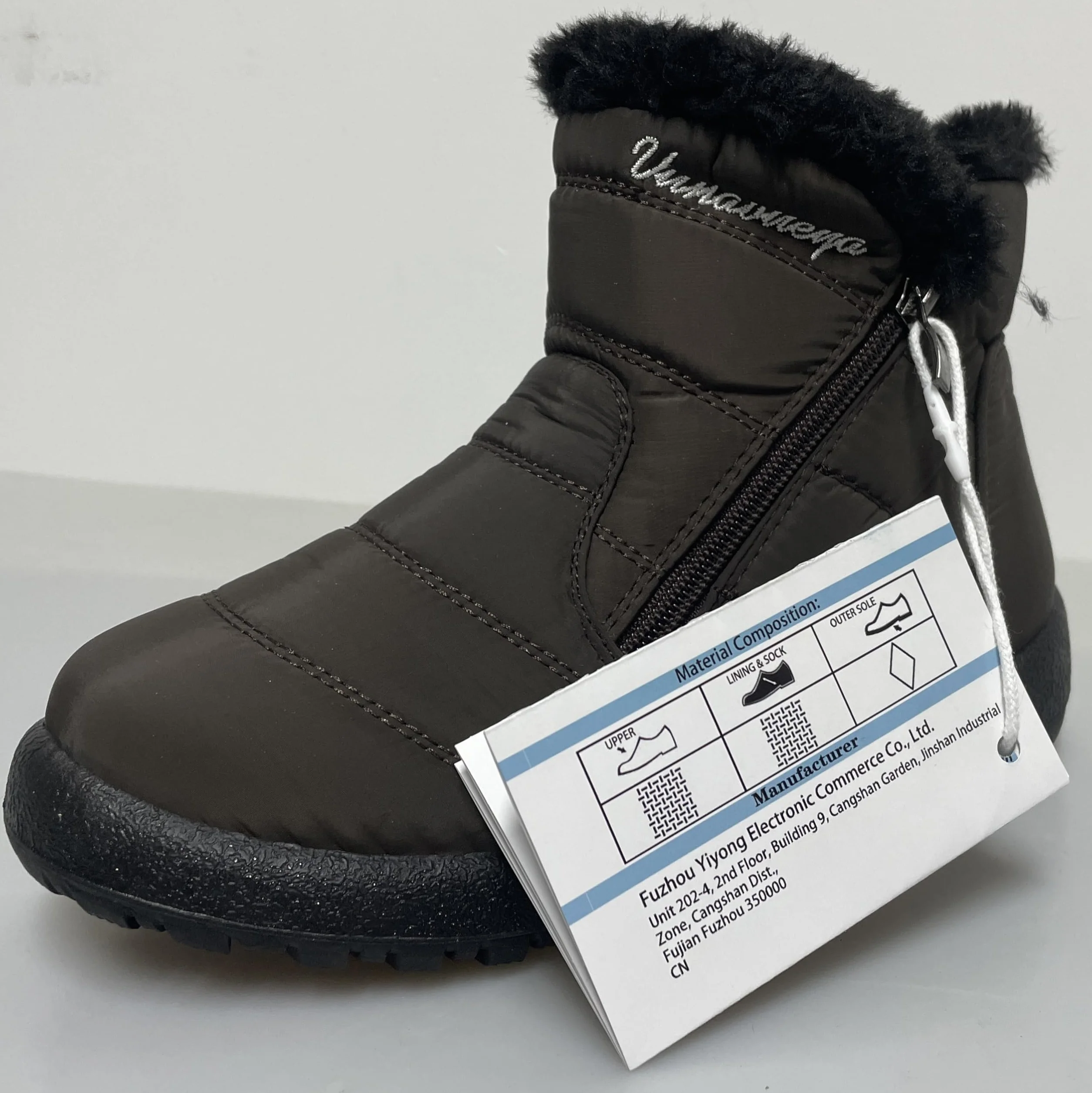 Zapatos Invierno Mujer Botas de Nieve Forradas Calientes Zapatillas Botines Planas Con Cremallera Casuales Boots para Mujer 35-42