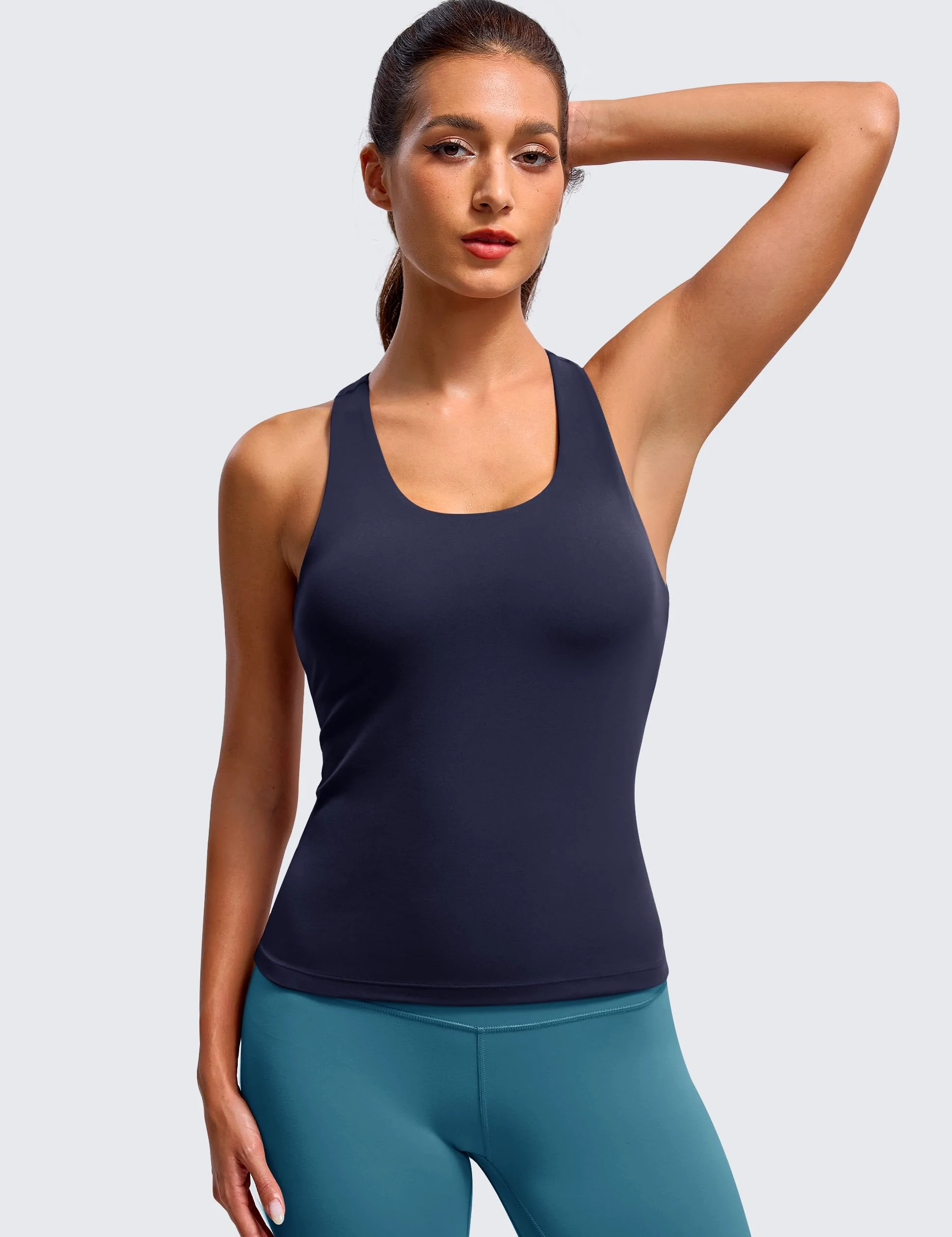BAYDI Clouduxi - Camiseta de tirantes para yoga, con sujetador integrado
