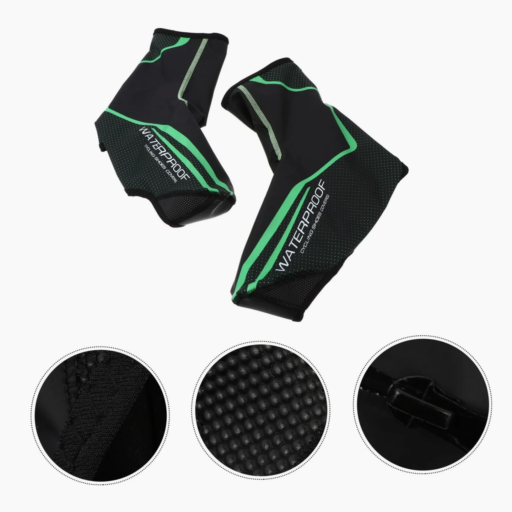 Cubrezapatos Ciclismo Unisex Impermeables y Cortaviento Cubrebotas Térmicos de PU para Invierno Resistentes y Elásticos Compatibles con Trajes de Ciclismo
