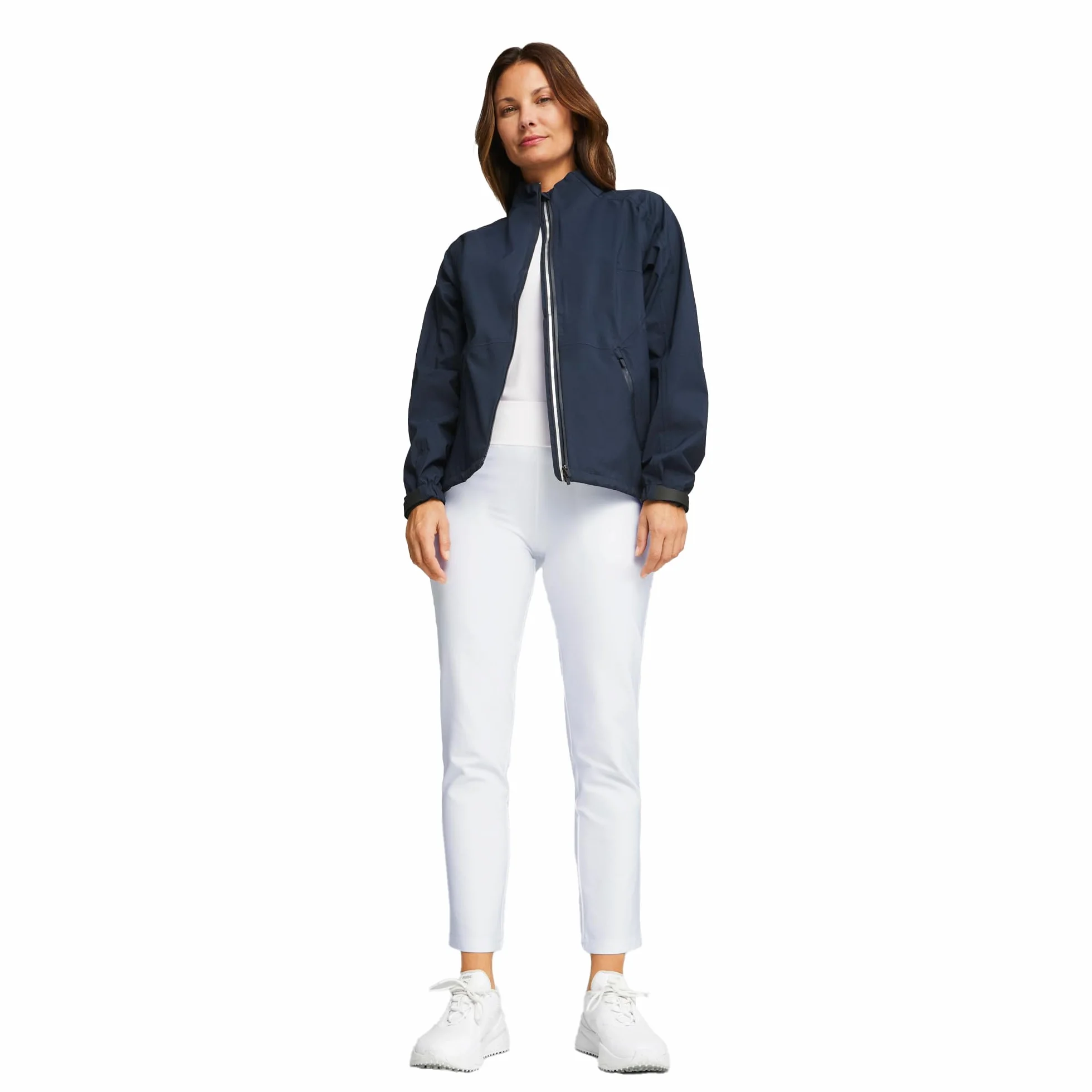 PUMA GOLF Chaqueta impermeable W Drylbl para mujer, Azul Marino, XL