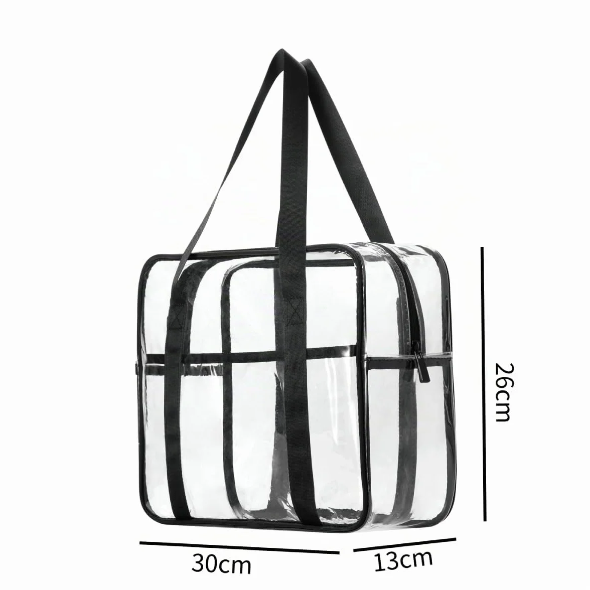 Bolsa Tote Transparente Aprobada para el Estadio, Bolsa de Aseo, Correa para el Hombro, Impermeable para Mujer y Hombre
