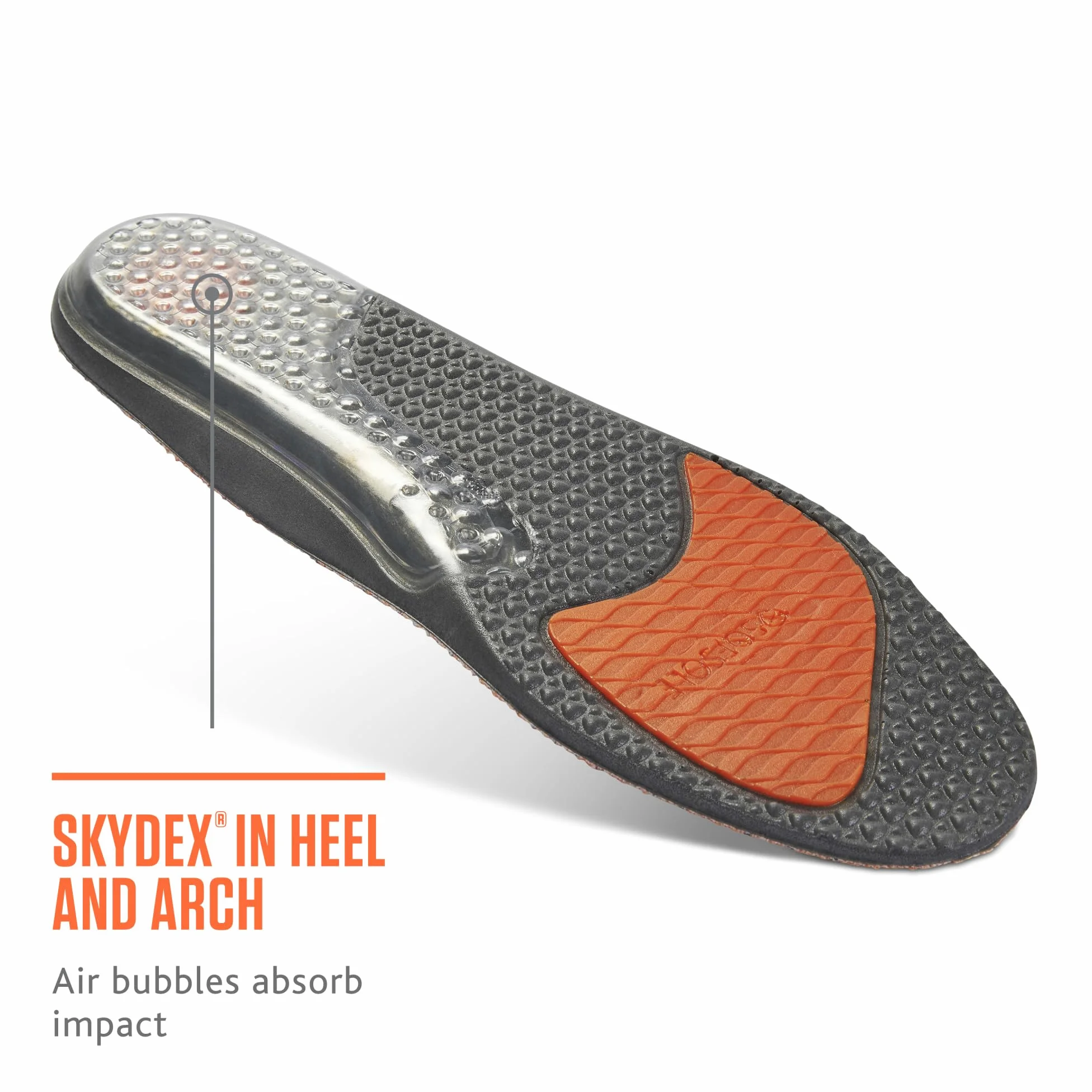 Sof Sole Plantillas AIRR Performance de gel de longitud completa para zapatos para hombre, Naranja, 13-14