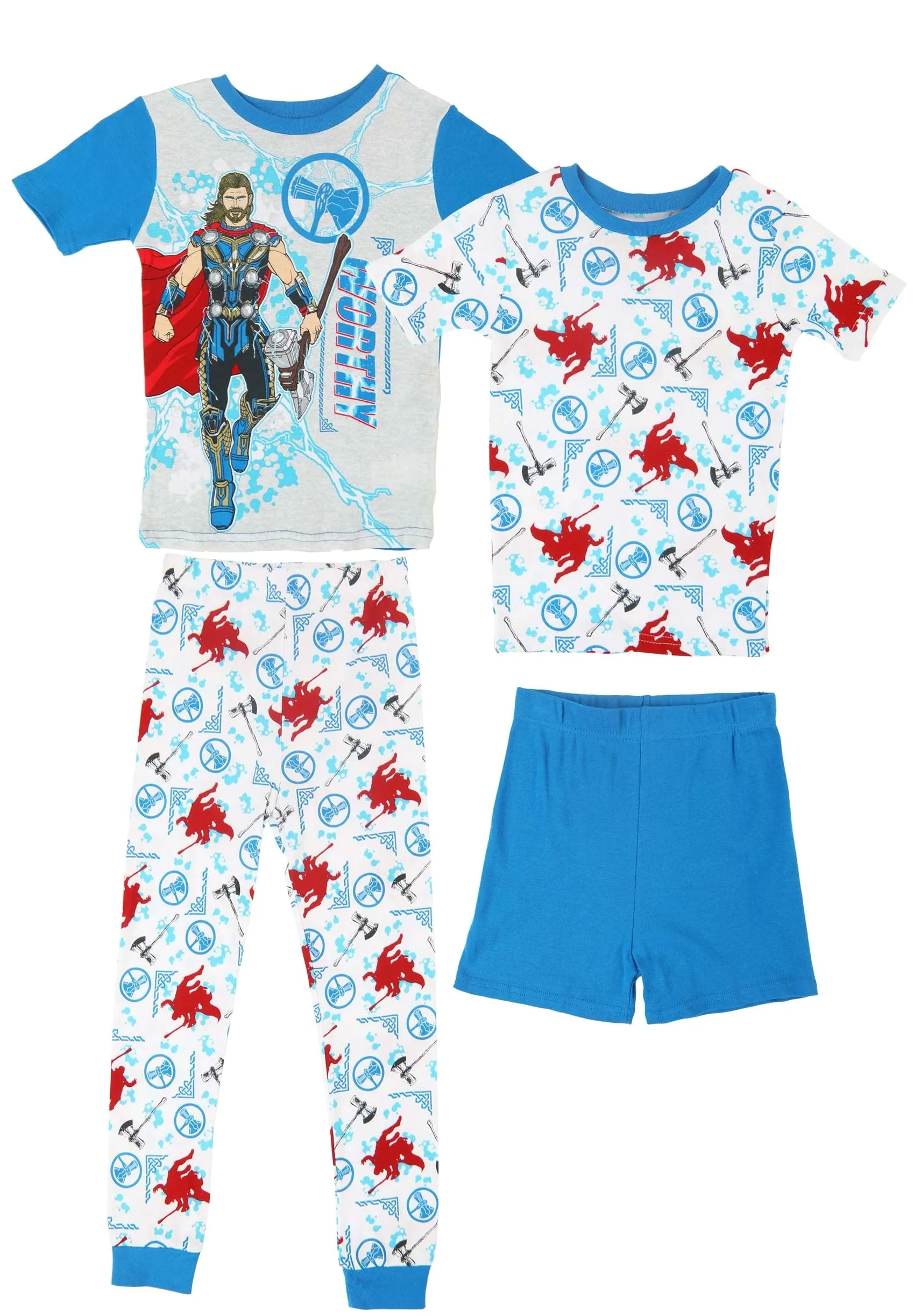 Marvel Conjunto de pijama de 4 piezas para niño de algodón
