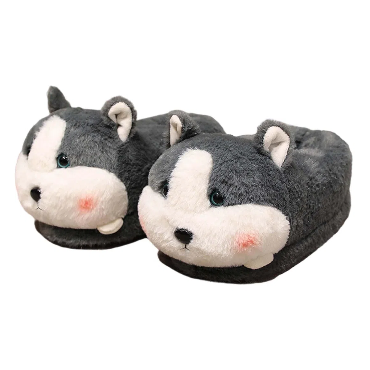 Pantuflas para mujer, diseño de animales de dibujos animados con tacones acolchados, para invierno, cálidas, para interiores