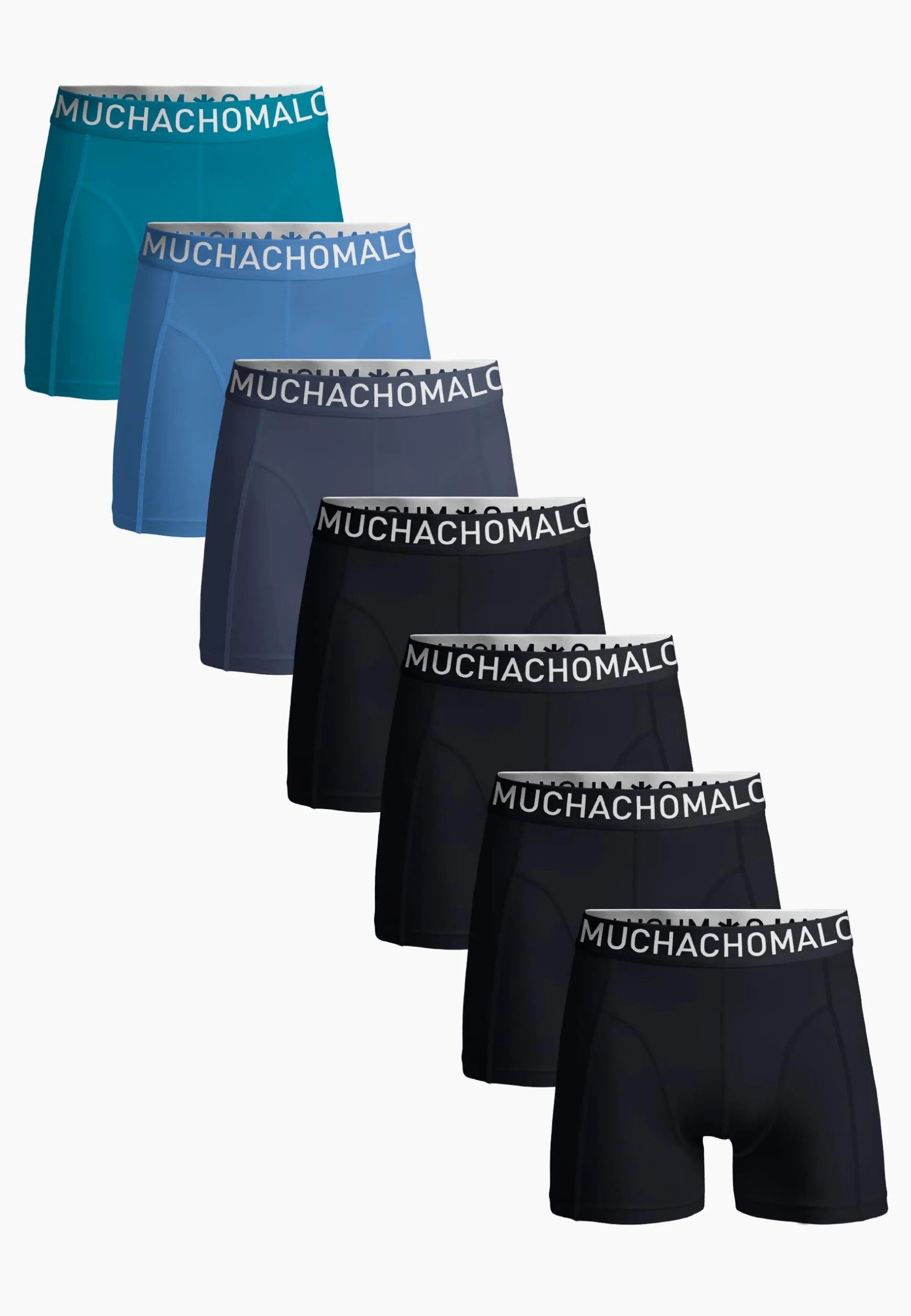 Muchachomalo Calzoncillos para Hombre, Ropa Interior Lisa de Algodón para Hombre, Pack de 7 Unidades, Bóxers Lisos de Corte Clásico con Cintura Elástica