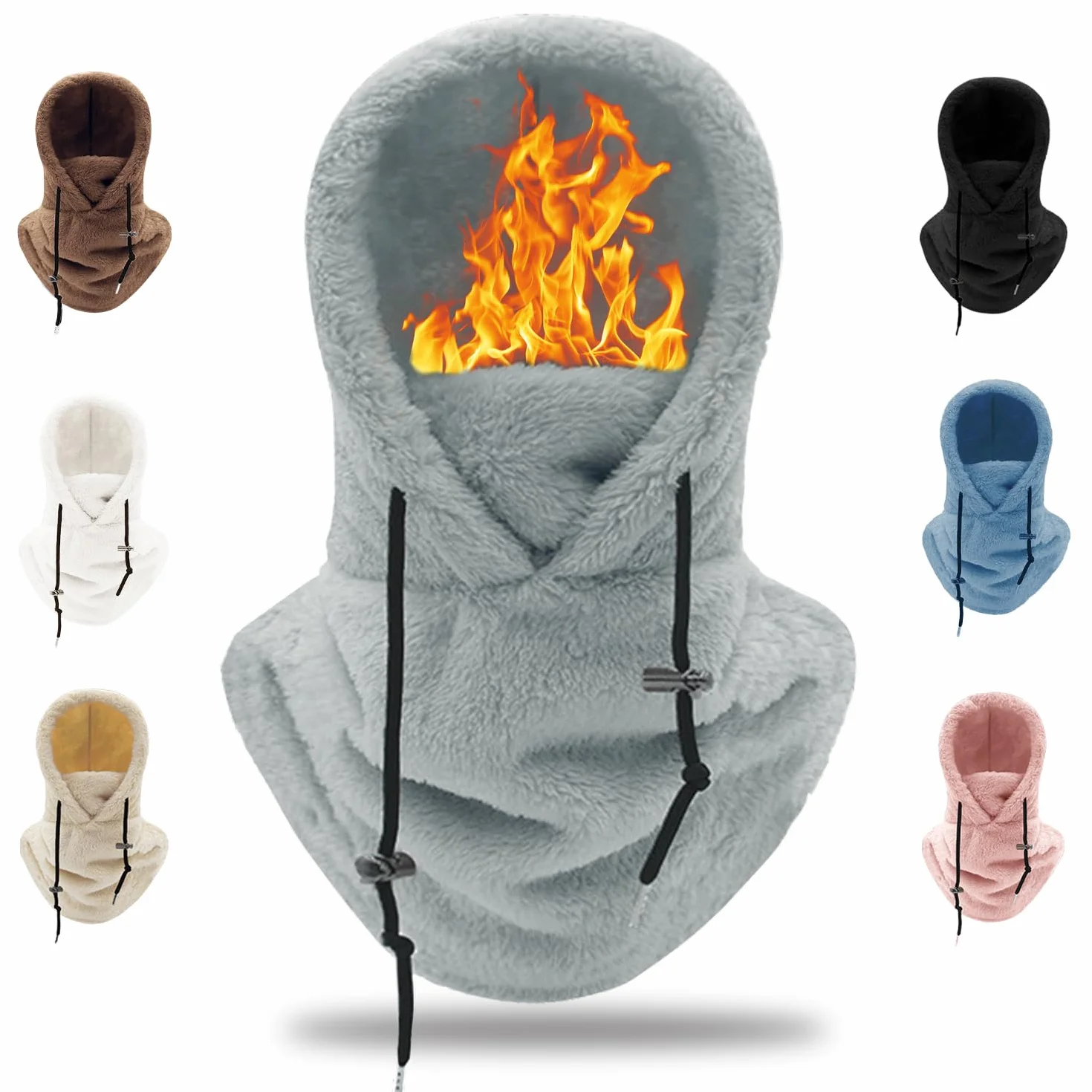 Gorra Termico Invierno Pasamontañas Forro Polar Prueba de Vient Caliente Capucha Bufanda para Esquí Ciclismo