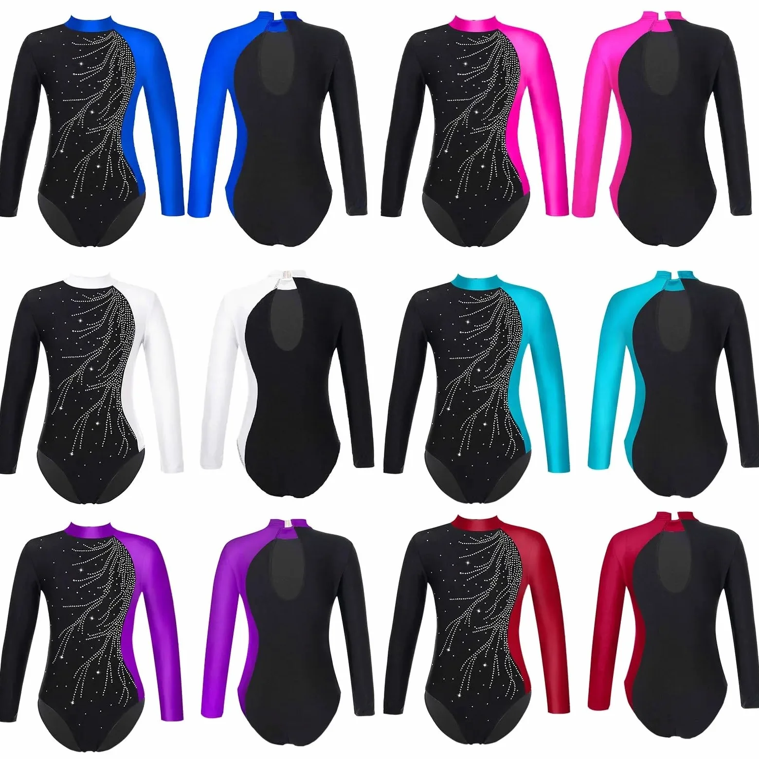 Maillots de Gimnasia Mono de Leotardo de Gimnasia for niñas para Niña (Color : Rose, Size : 14)