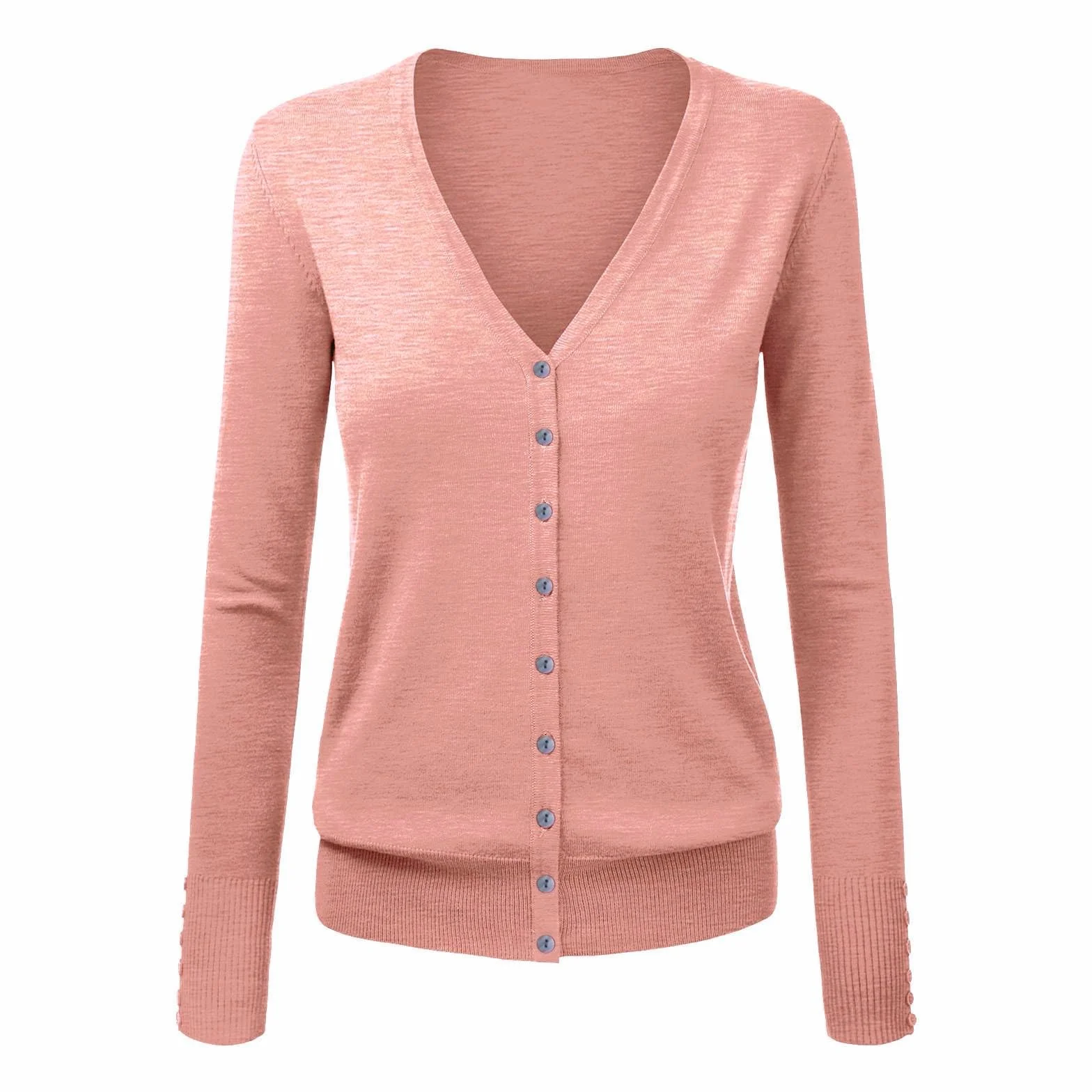 Generisch Cardigans para mujer elegante e informal bolero para tops vestido cárdigan de verano manga larga suéter de punto estrecho transpirable con botones chaqueta camisa con cuello en V ligero