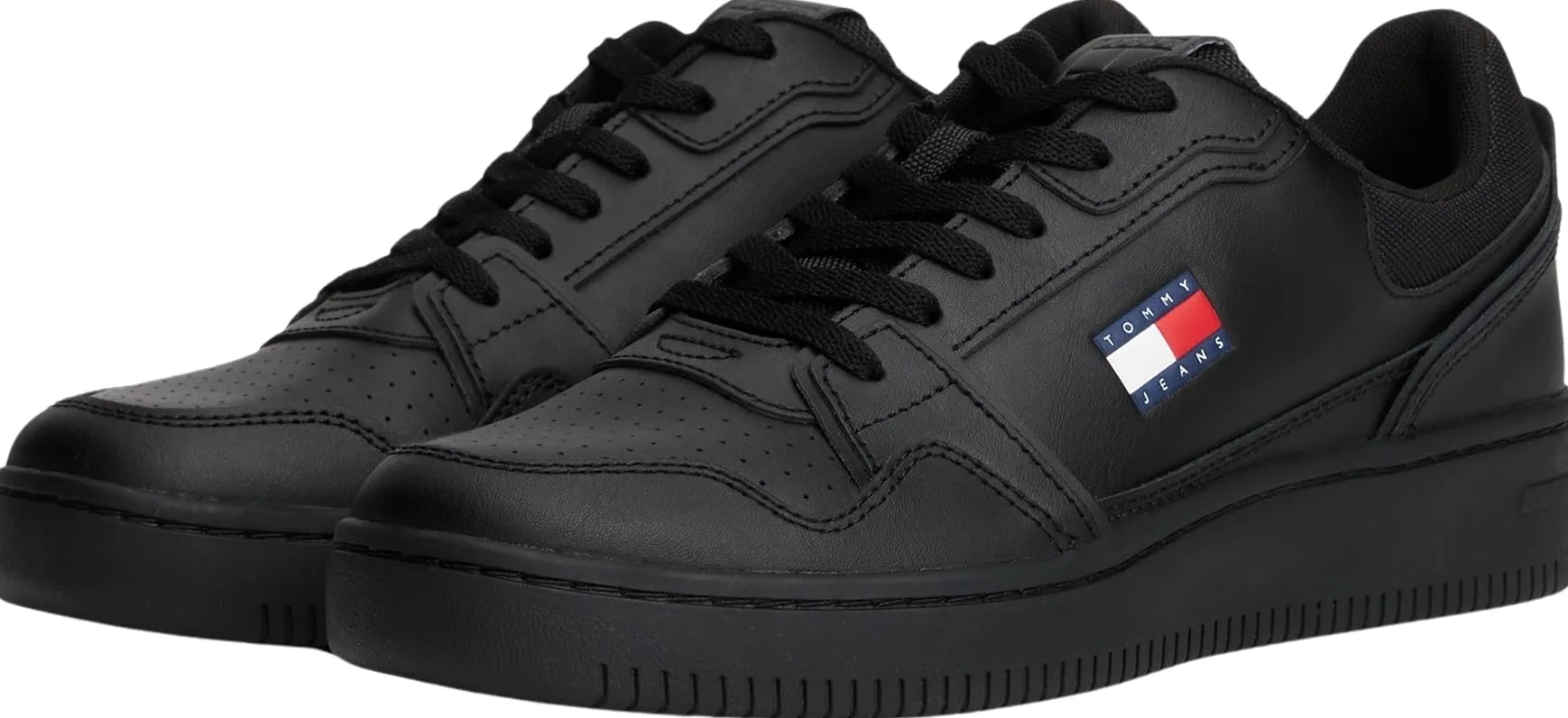 Tommy Jeans Cupsole Sneaker Hombre TJM Retro Basket Low Top, Negro (Black), 46