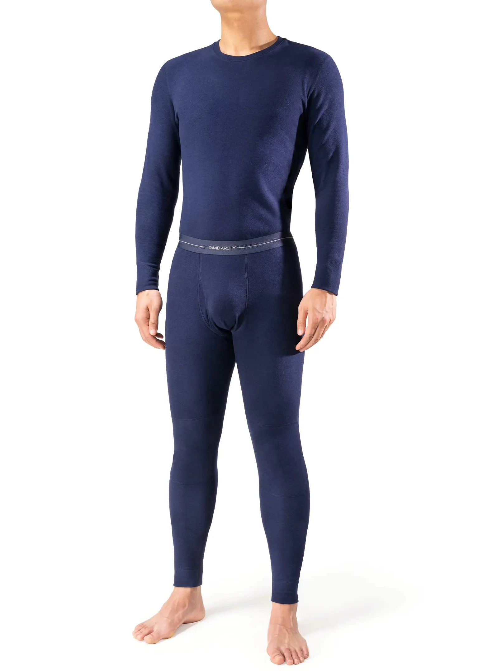 DAVID ARCHY Pantalones térmicos para Hombre Calzoncillos Largos, Ropa Interior térmica para Hombre, Pantalones con diseño de Mosca abiert