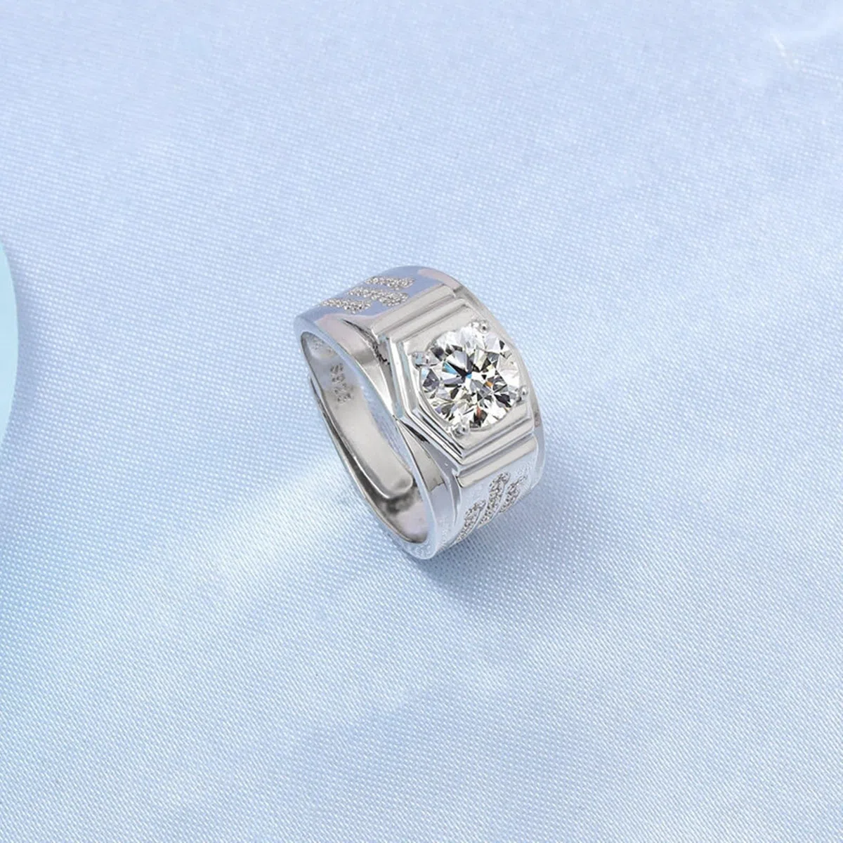 Wycian Anillo de compromiso para mujer y hombre, plata de 18 quilates, oro blanco de 18 quilates, diamante de laboratorio, con circonitas, talla 54 (17,2), clásico para mujer y día de la madre