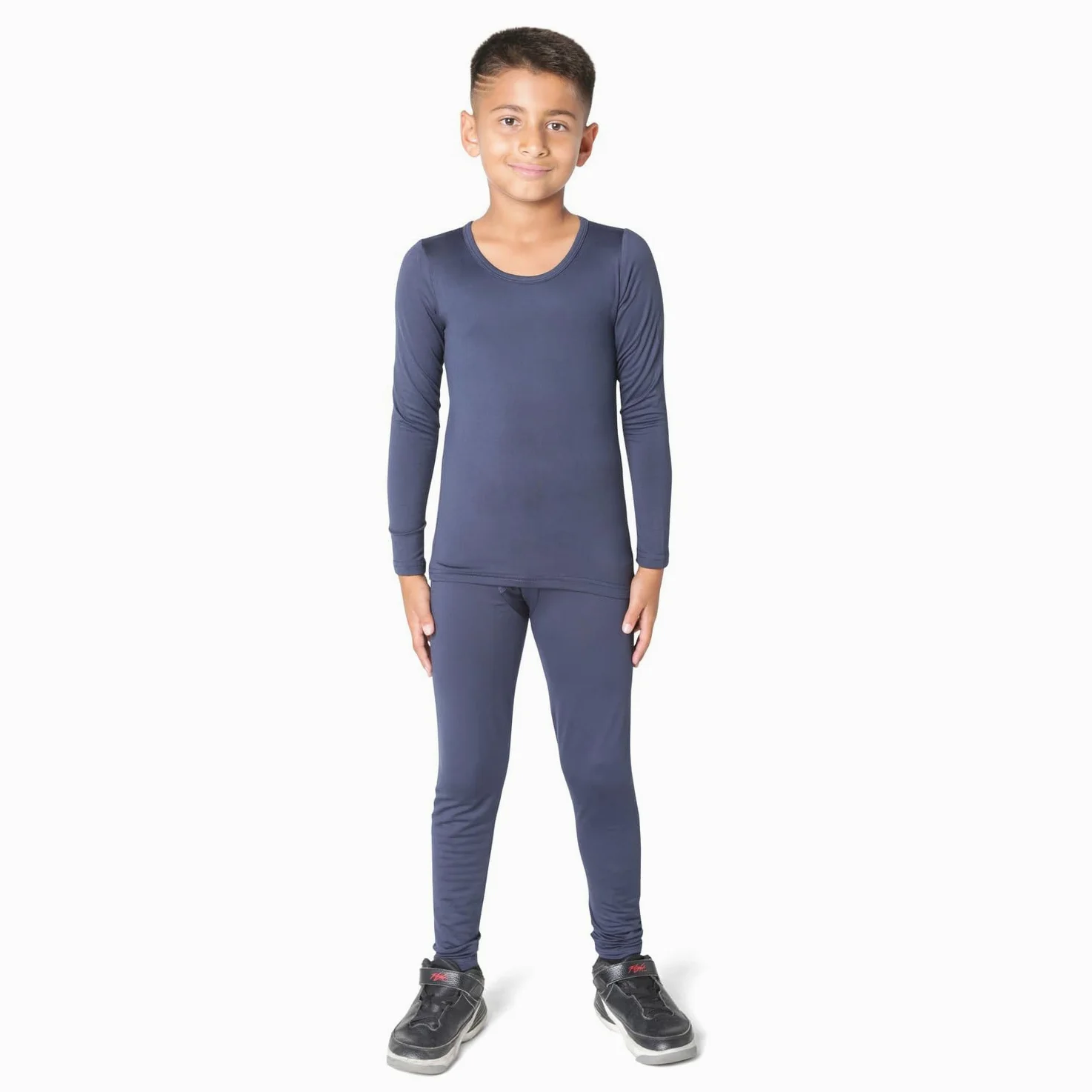 Conjunto de ropa interior térmica para niños; pantalones largos para niños; juego de capa base para clima frío; microfibra que absorbe la humedad