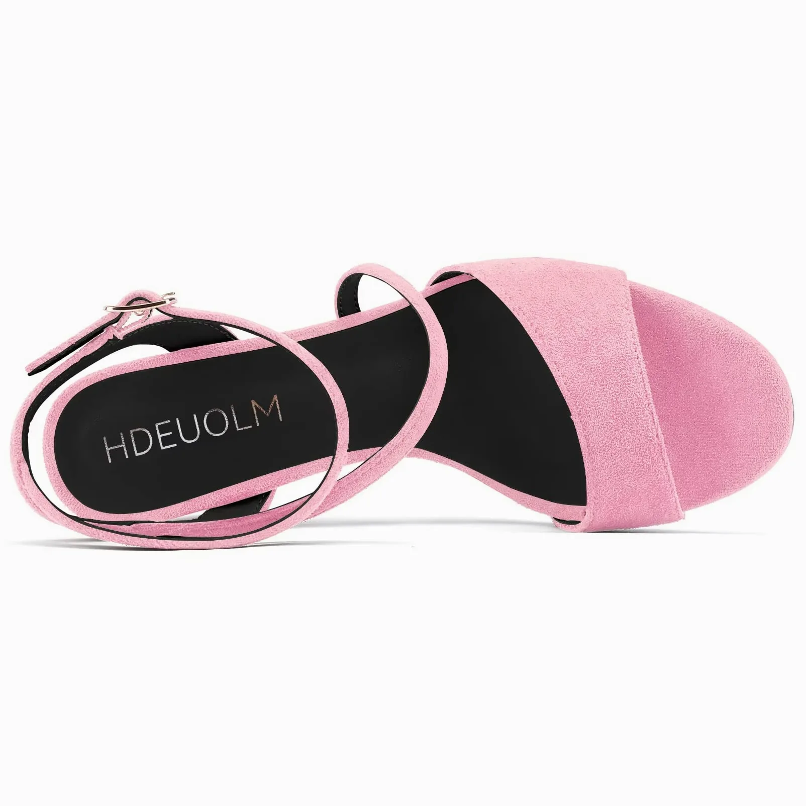 HDEUOLM Mujer Chunky Ancho Alto High Heel Abierta Punta Sandalias Correa Tobillo Casual Cute Zapatos