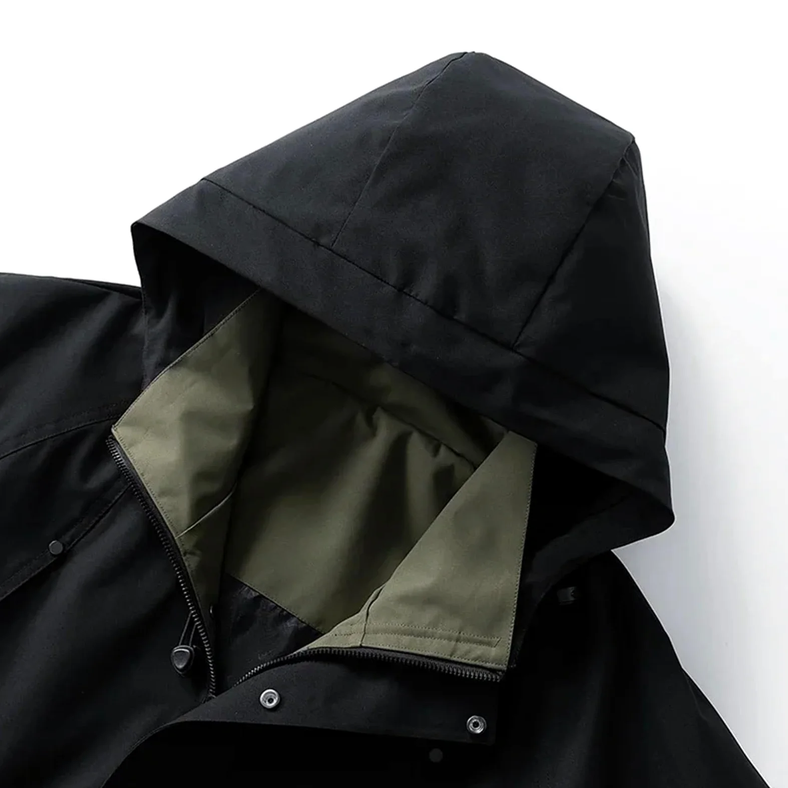 Chaqueta impermeable de camping for hombre, softshell, con cremallera y capucha, cortavientos, for senderismo, ligera, for primavera otoño Para Hombre