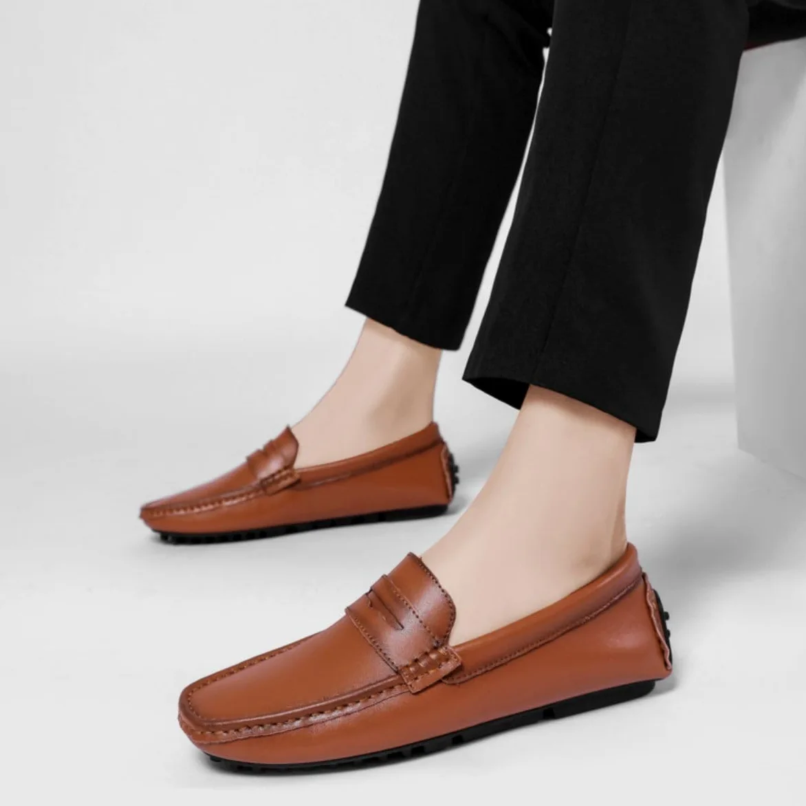 Mocasines para Hombre de Cuero Moda Slip-on Shoes Driver Shoes Casual Flat Shoes 38-49 EU