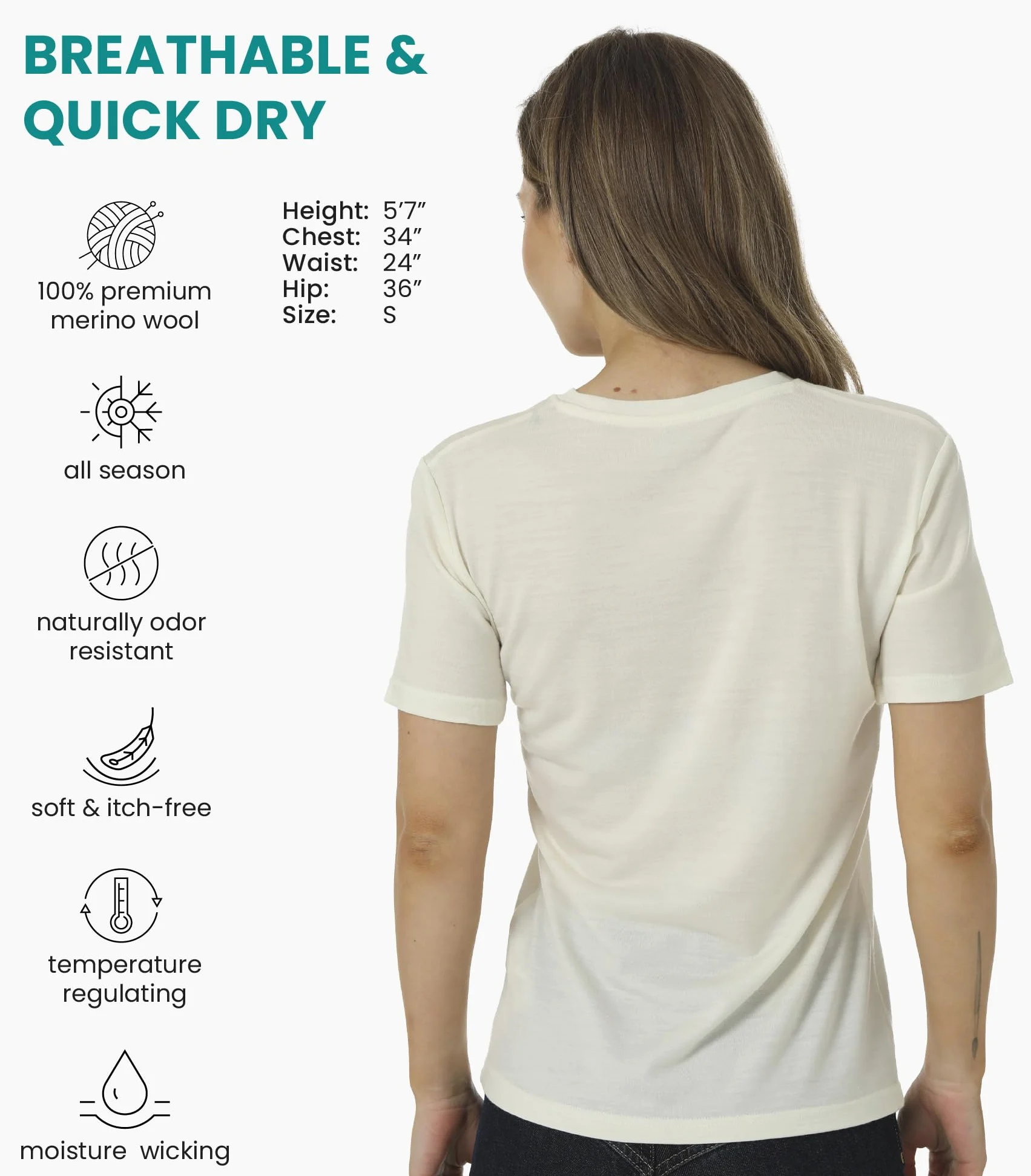 Merino.tech Camiseta Termica Ropa Interior - 100% Lana Merino | Para senderismo y outdoor, ropa interior naturalmente suave, secado rápido