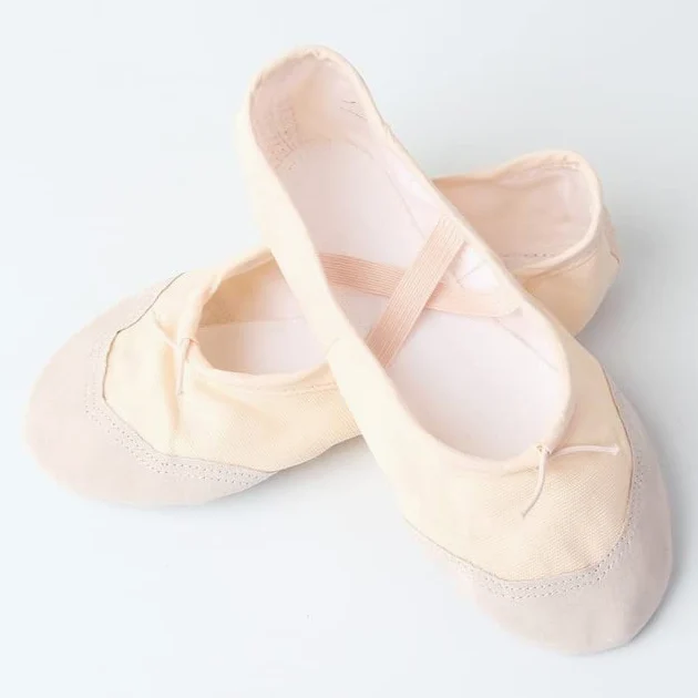 Zapatos de Baile de Ballet para niñas Zapatillas de Ballet de Suela Blanda de Lona para niños Zapatos de práctica cómodos para niños Zapato de Bailarina para Mujeres (Color : Beige, Tamaño del zapat