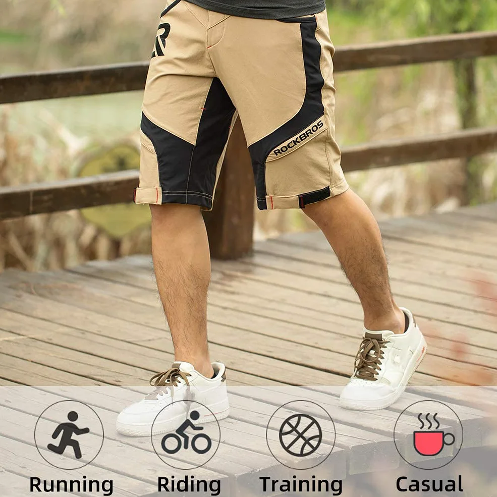 ROCKBROS Pantalones Cortos de Ciclismo 4D Acolchado con Ropa Interior de MTB Bicicleta Montaña Deporte para Hombres