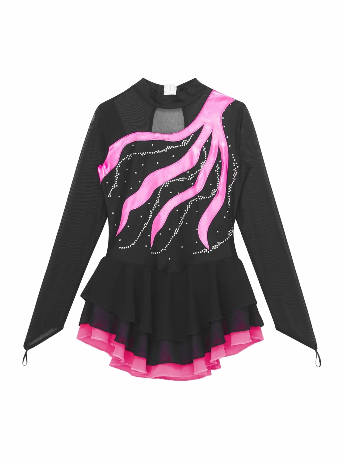 Vestido de Patinaje Artístico Malla de ballet y gimnasia for niñas, con diamantes de imitación, for patinaje artístico, baile de salón, entrenamiento y rendimiento