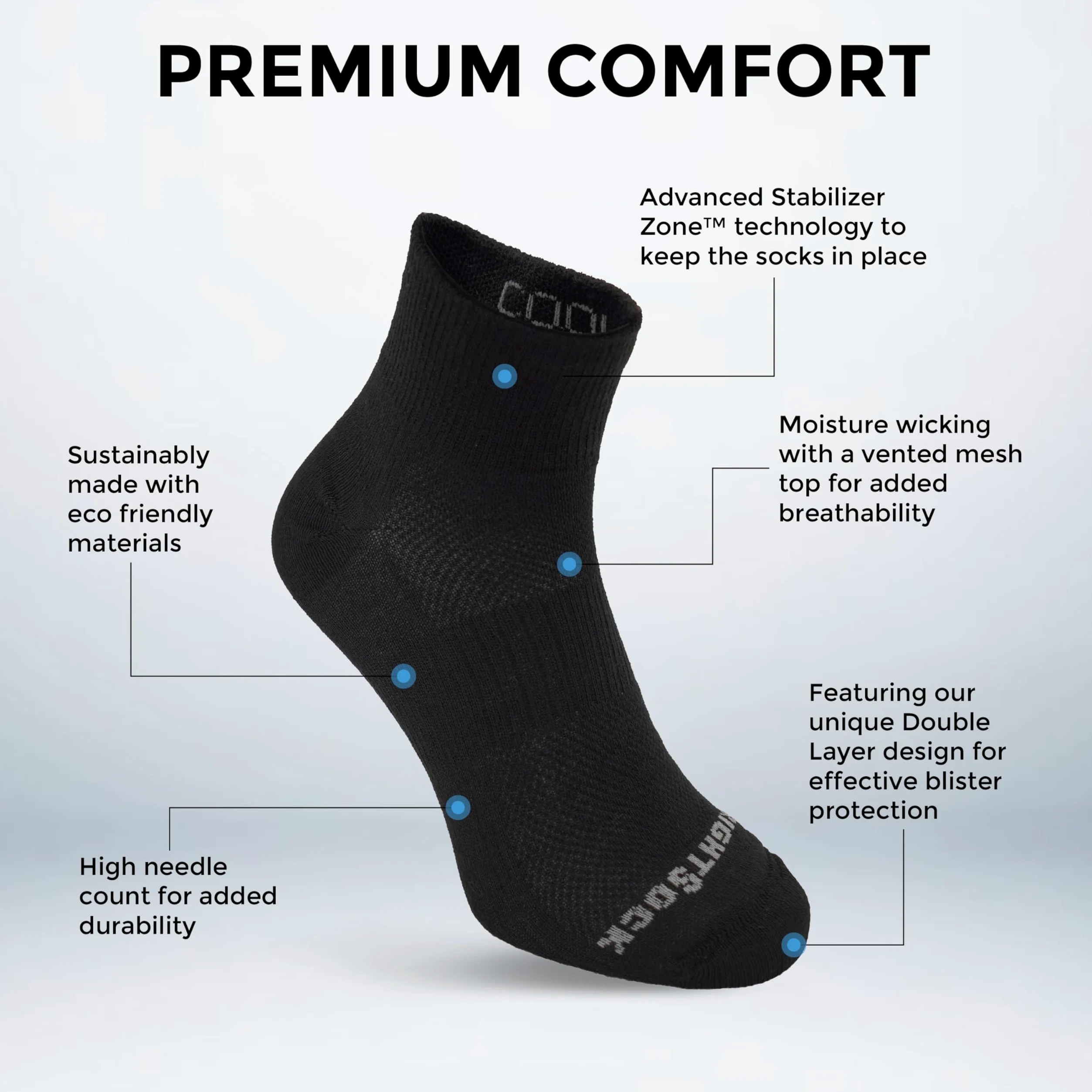 Wrightsock Coolmesh II Quarter - Calcetines para hombre