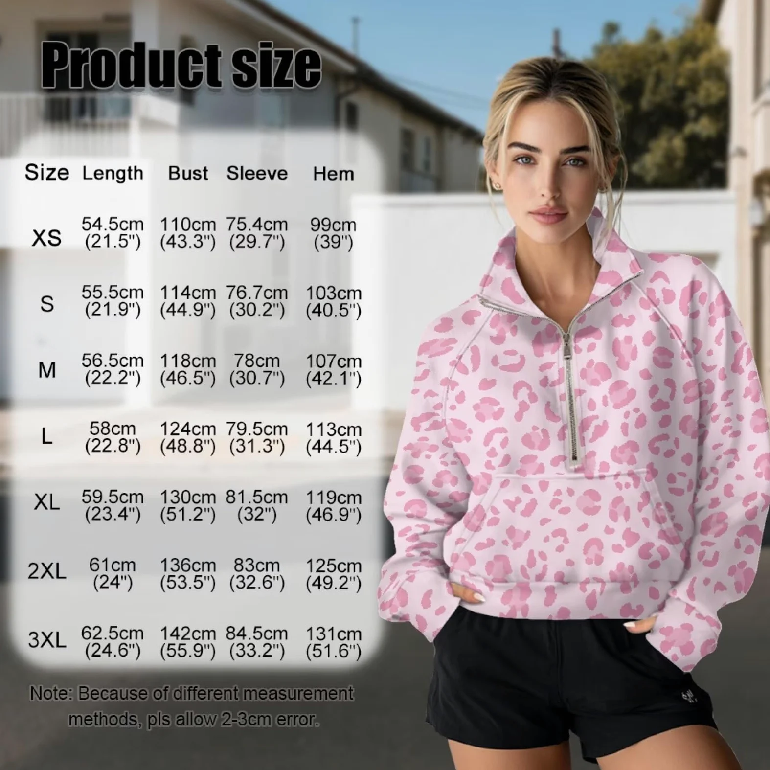 Poceacles Sudadera corta con media cremallera para mujer, con agujero para el pulgar, manga larga, sin capucha, cuello alto falso