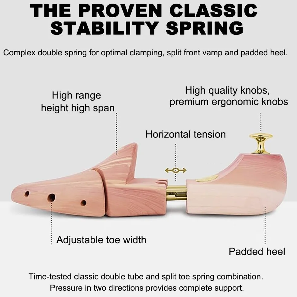 Ensanchador De Zapatos De Madera De Cedro Natural, Protector De Forma De Zapato, Retenedor De Forma De Zapato, Expande La Longitud Y El Ancho del Zapato,37 to 38