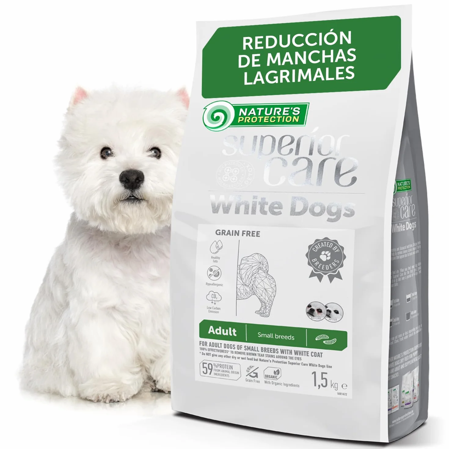 Natures PROT White Dog Adult Small Grain Free Insectos 1,5KG