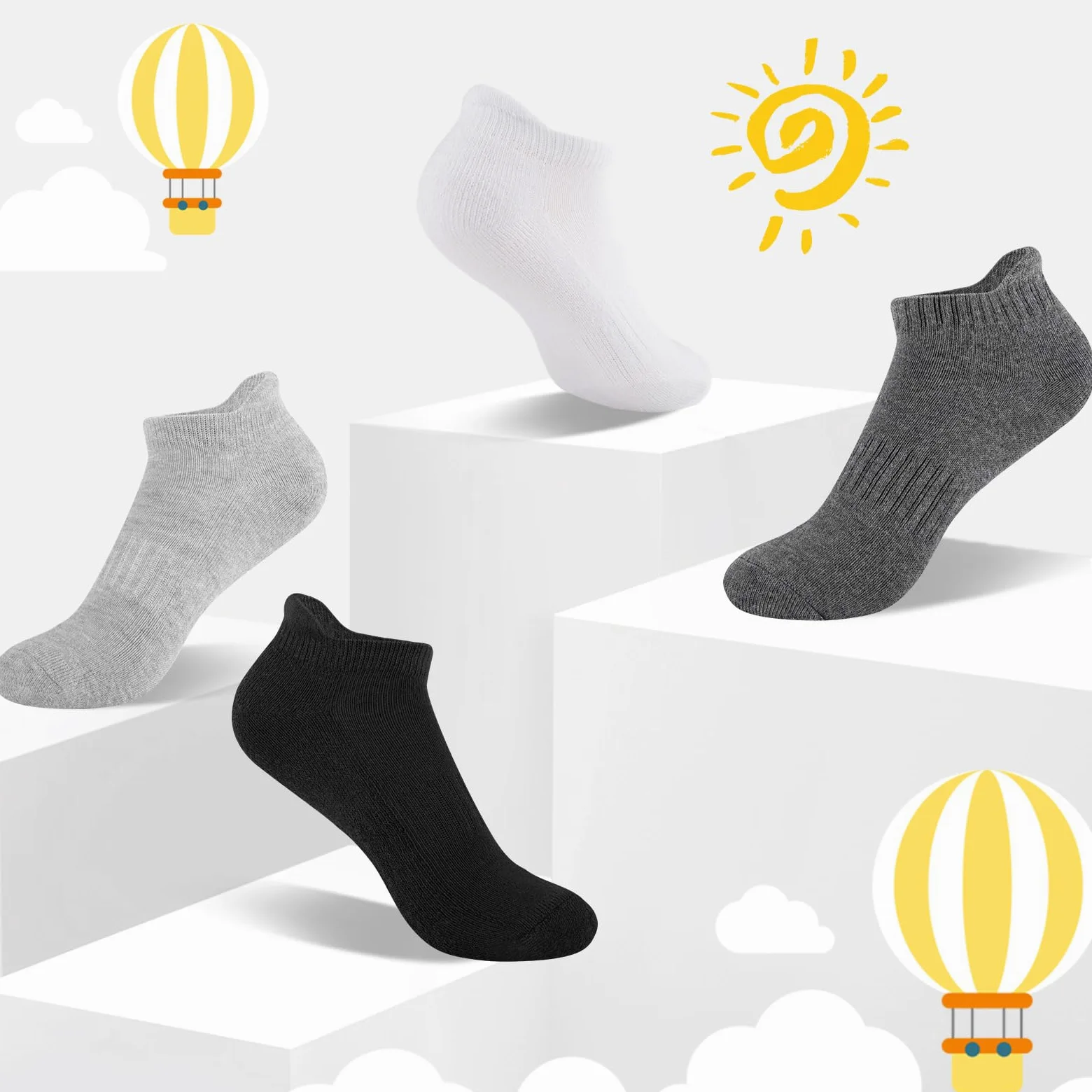 Comfoex 16 pares de calcetines acolchados atléticos de corte bajo para niños de 4 a 6 a 8 a 10 años