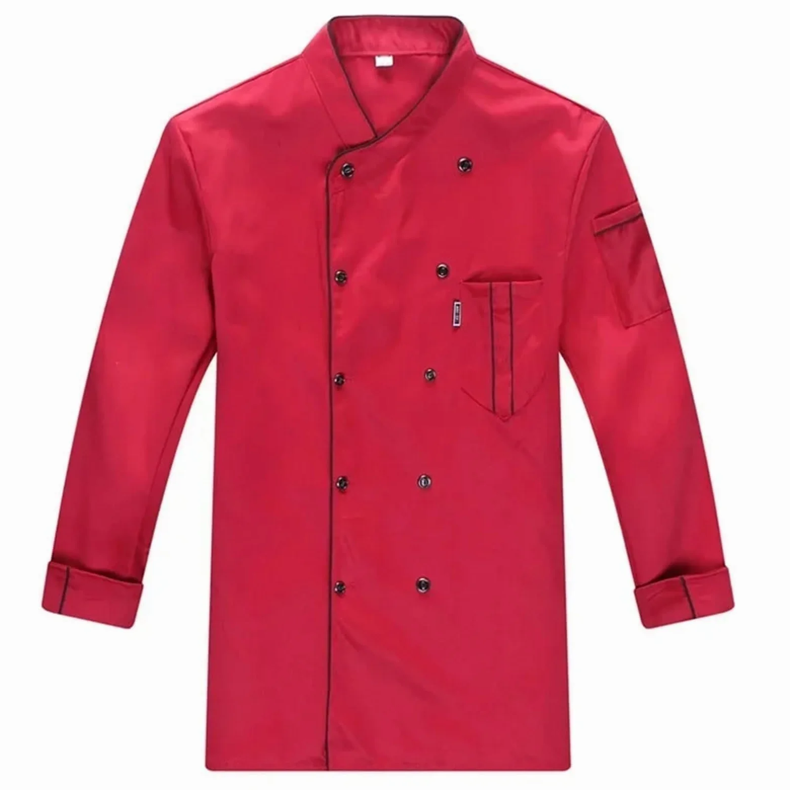 Ropa De Cocinero Chaqueta de Chef de Manga Corta, Abrigo de Cocinero, Uniforme de Trabajo de Barista, Panadero, Camarero, Restaurante, Ropa de Hotel(Pink,XXL)