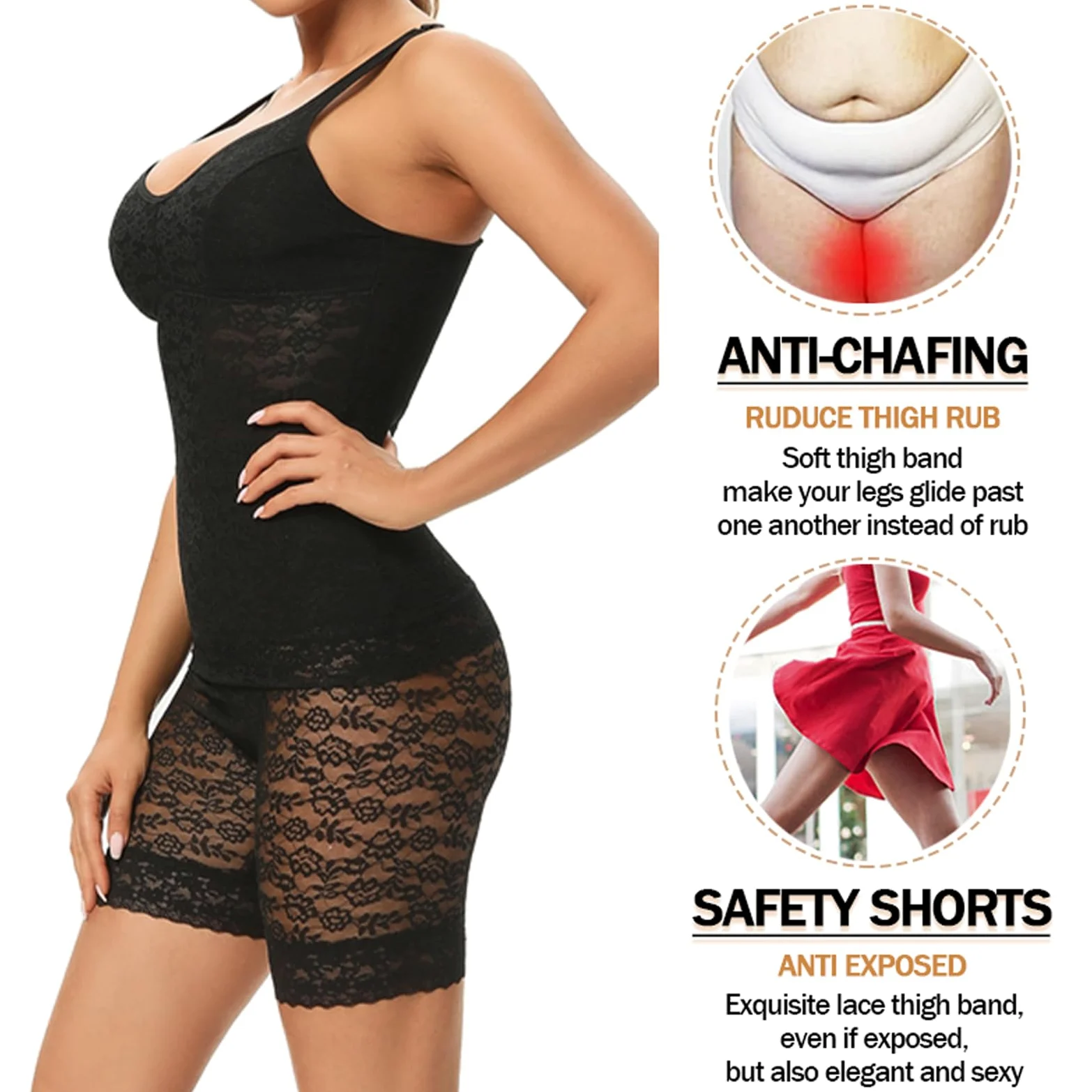 Fajas para Mujer con Control de Barriga de Cintura Alta, Pantalones Cortos de Encaje para Cintura del Vientre, corsés, Bragas Moldeadoras de Cuerpo